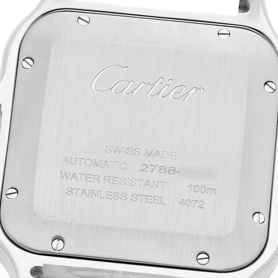 Cartier Santos Stainless Steel Blue Dial Mens Watch WSSA0030 Card In Excellent Condition In Atlanta, GA