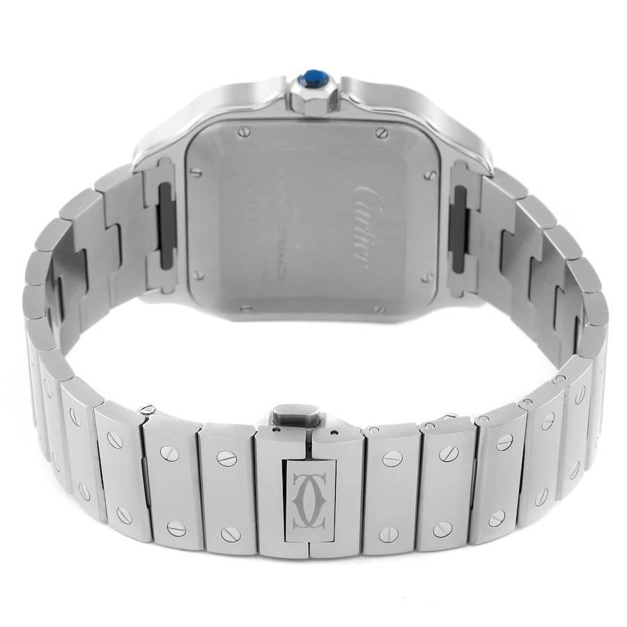 Men's Cartier Santos Stainless Steel Blue Dial Mens Watch WSSA0030 Card