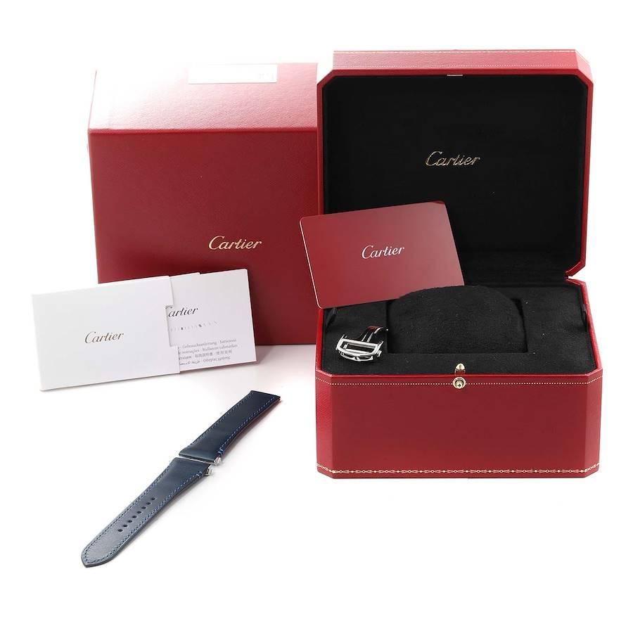 Cartier Santos Montre pour homme à cadran bleu en acier inoxydable WSSA0030, non portée 3