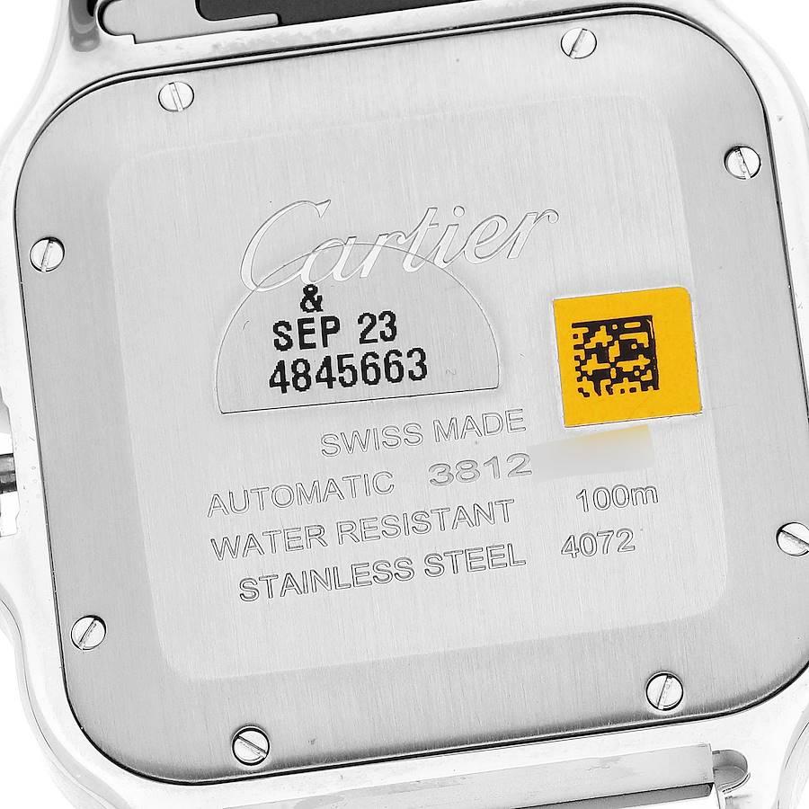 Cartier Santos Edelstahl-Herrenuhr mit blauem Zifferblatt WSSA0030, ungetragen im Angebot 3