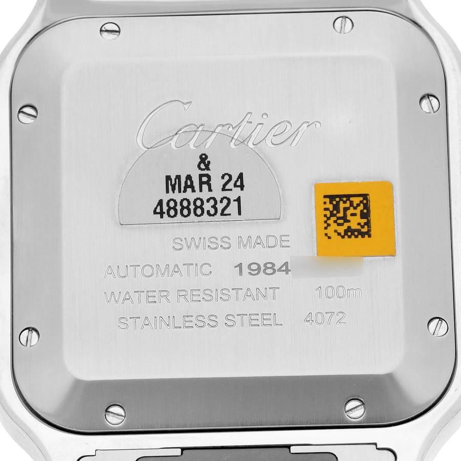 Cartier Santos Montre pour homme à cadran bleu en acier inoxydable WSSA0030, non portée Excellent état à Atlanta, GA