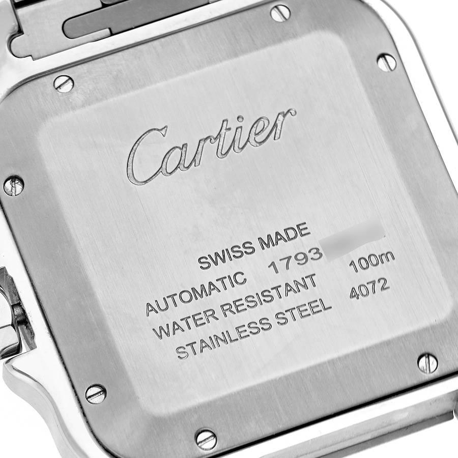 Cartier Santos Stainless Steel Blue Dial Mens Watch WSSA0030 Unworn In Excellent Condition In Atlanta, GA