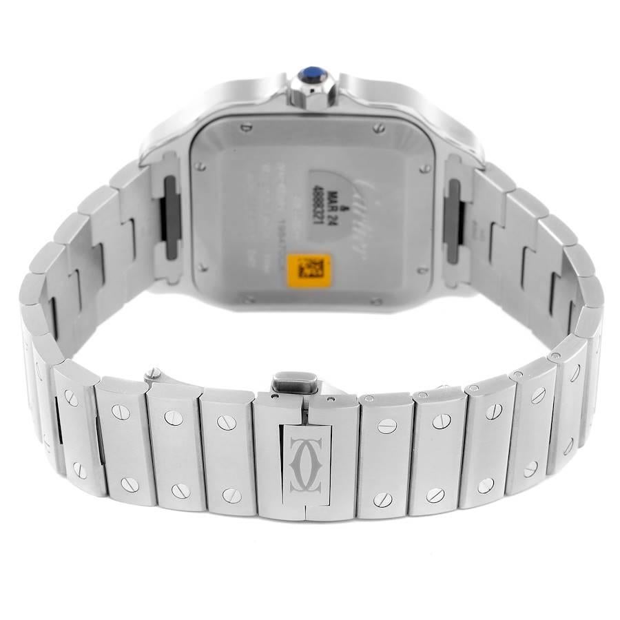  Cartier Santos Montre pour homme à cadran bleu en acier inoxydable WSSA0030, non portée Pour hommes 