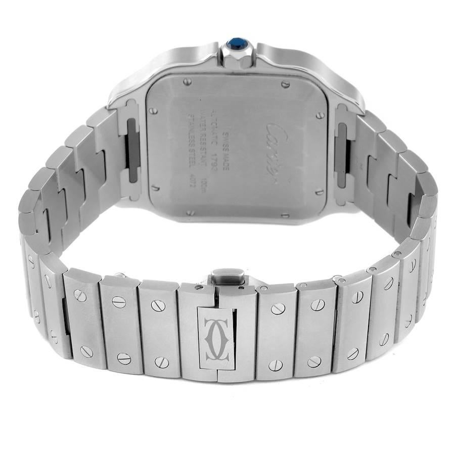 Men's Cartier Santos Stainless Steel Blue Dial Mens Watch WSSA0030 Unworn