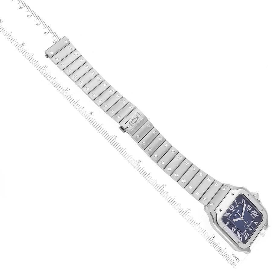 Cartier Santos Montre pour homme à cadran bleu en acier inoxydable WSSA0030, non portée 1