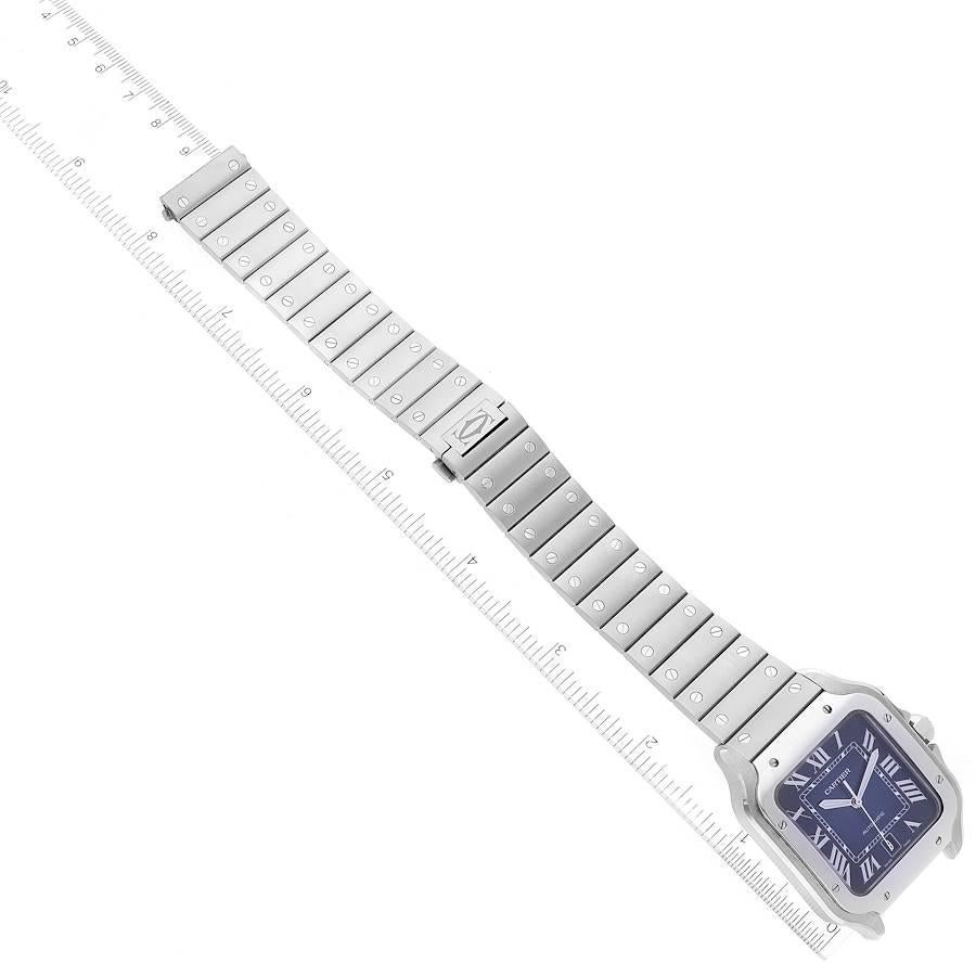 Cartier Santos Stainless Steel Blue Dial Mens Watch WSSA0030 Unworn 1