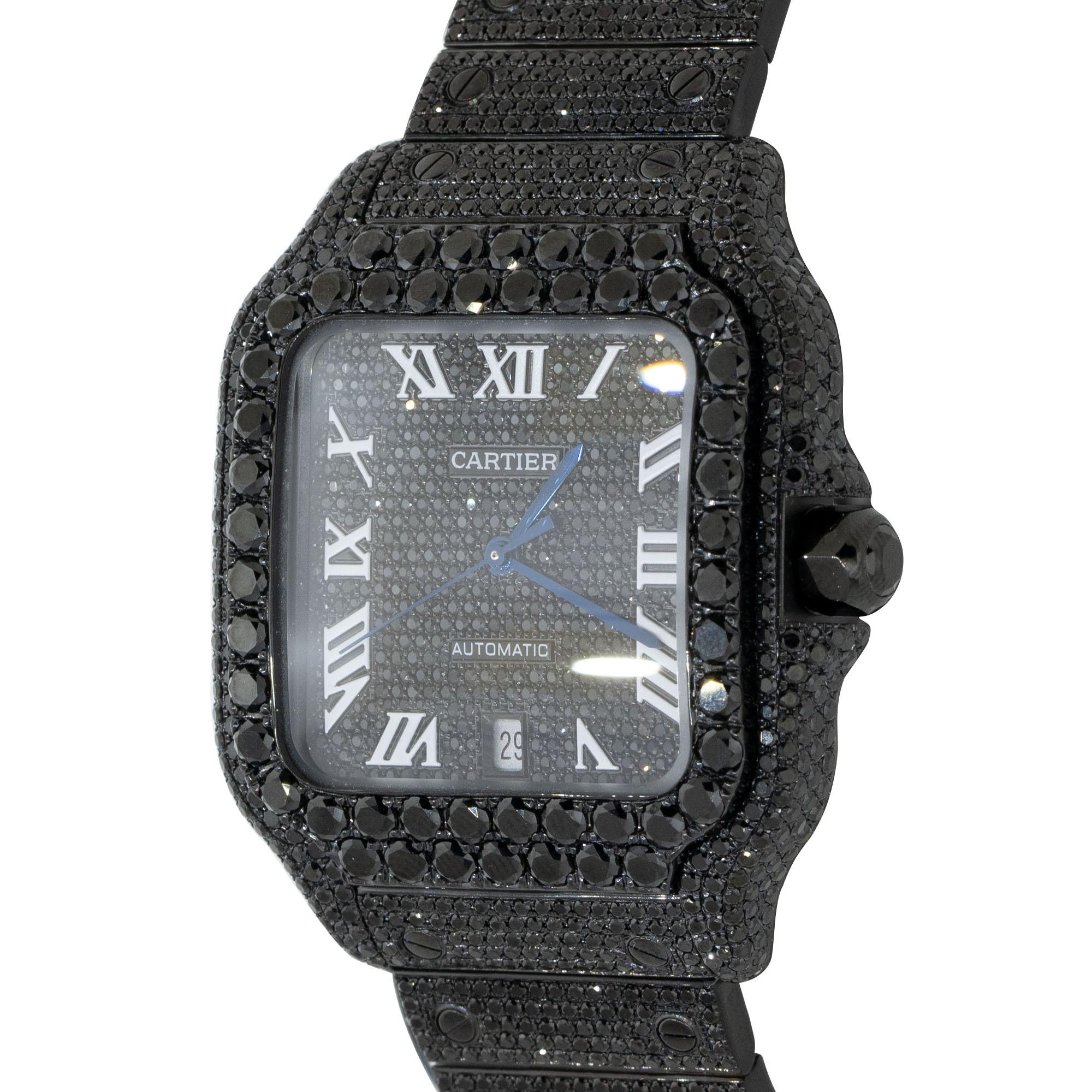 montre diamant noir