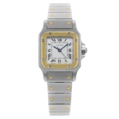 Cartier Santos Steel 18 Karat Gold White Dial Automatic Ladies Watch 1170902