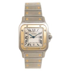 Cartier Santos Steel and Gold Large Quartz Wristwatch
