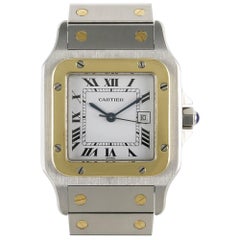 Cartier Santos Steel and Gold Wristwatch