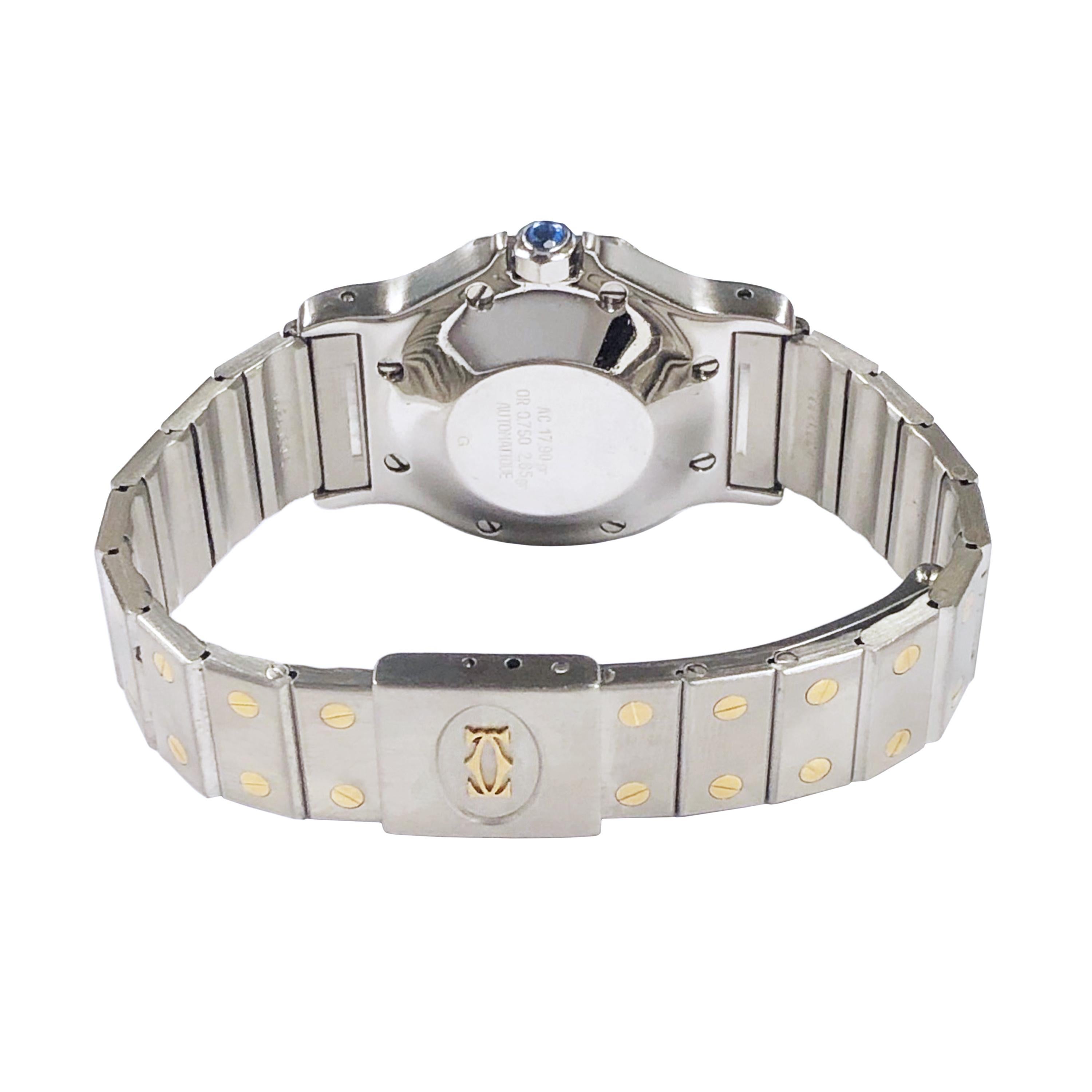 Women's or Men's Cartier Santos Steel and Yellow Gold Mid Size Quartz Wristwatch