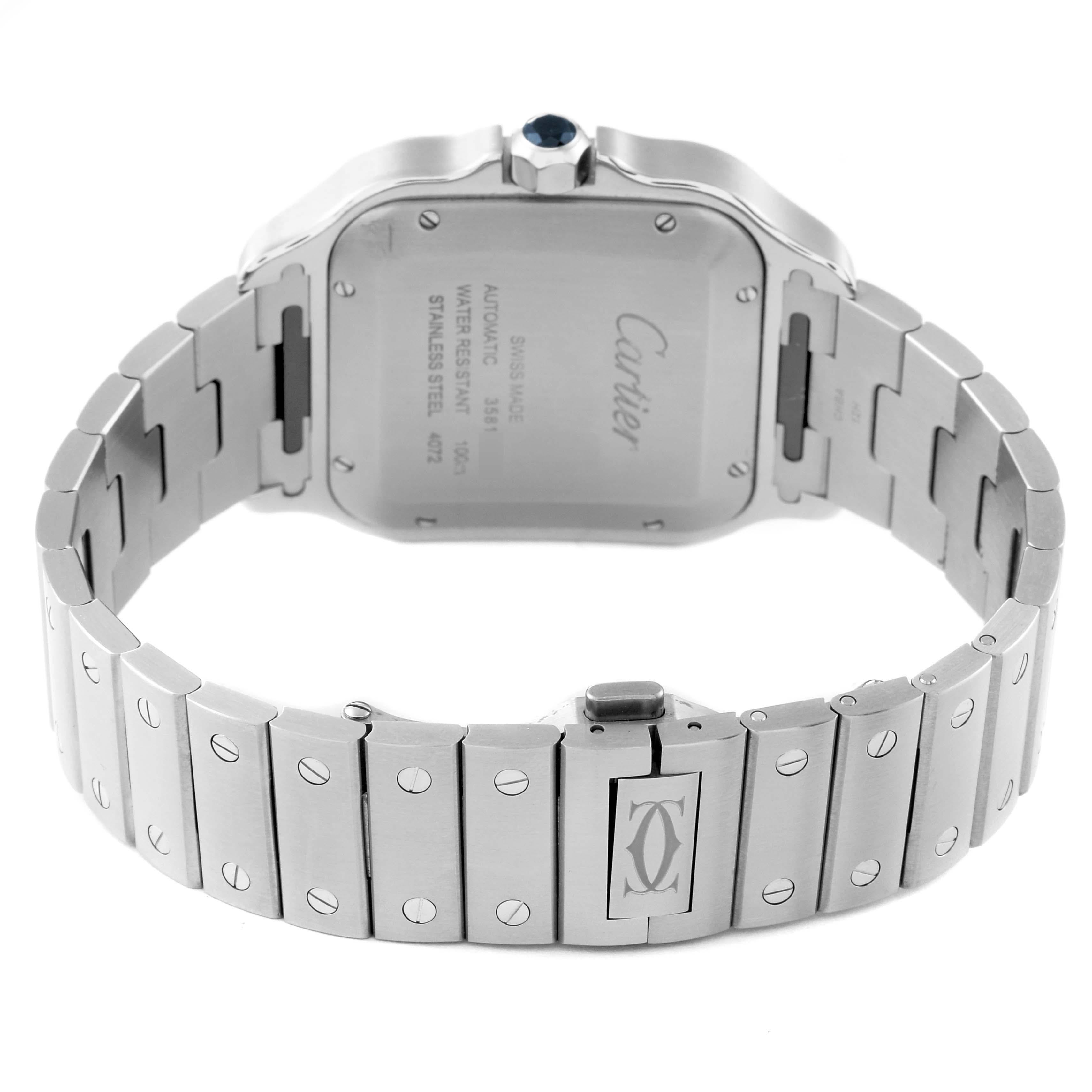 Men's Cartier Santos Steel DLC Grey Dial Mens Watch WSSA0037 Box Card For Sale