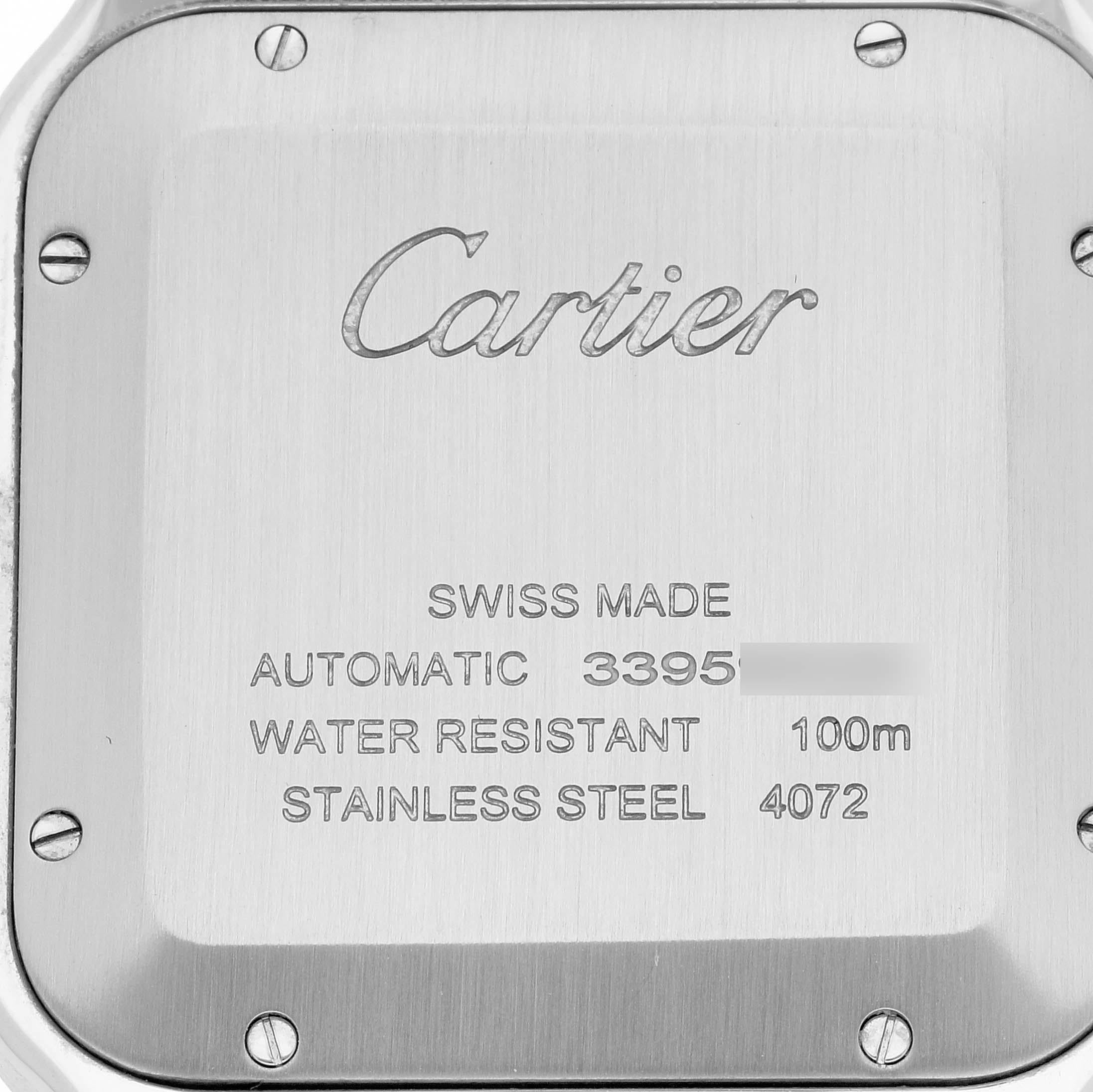 Cartier Santos Acciaio DLC Quadrante Grigio Orologio Uomo WSSA0037 Box Cardc In condizioni ottime a Atlanta, GA