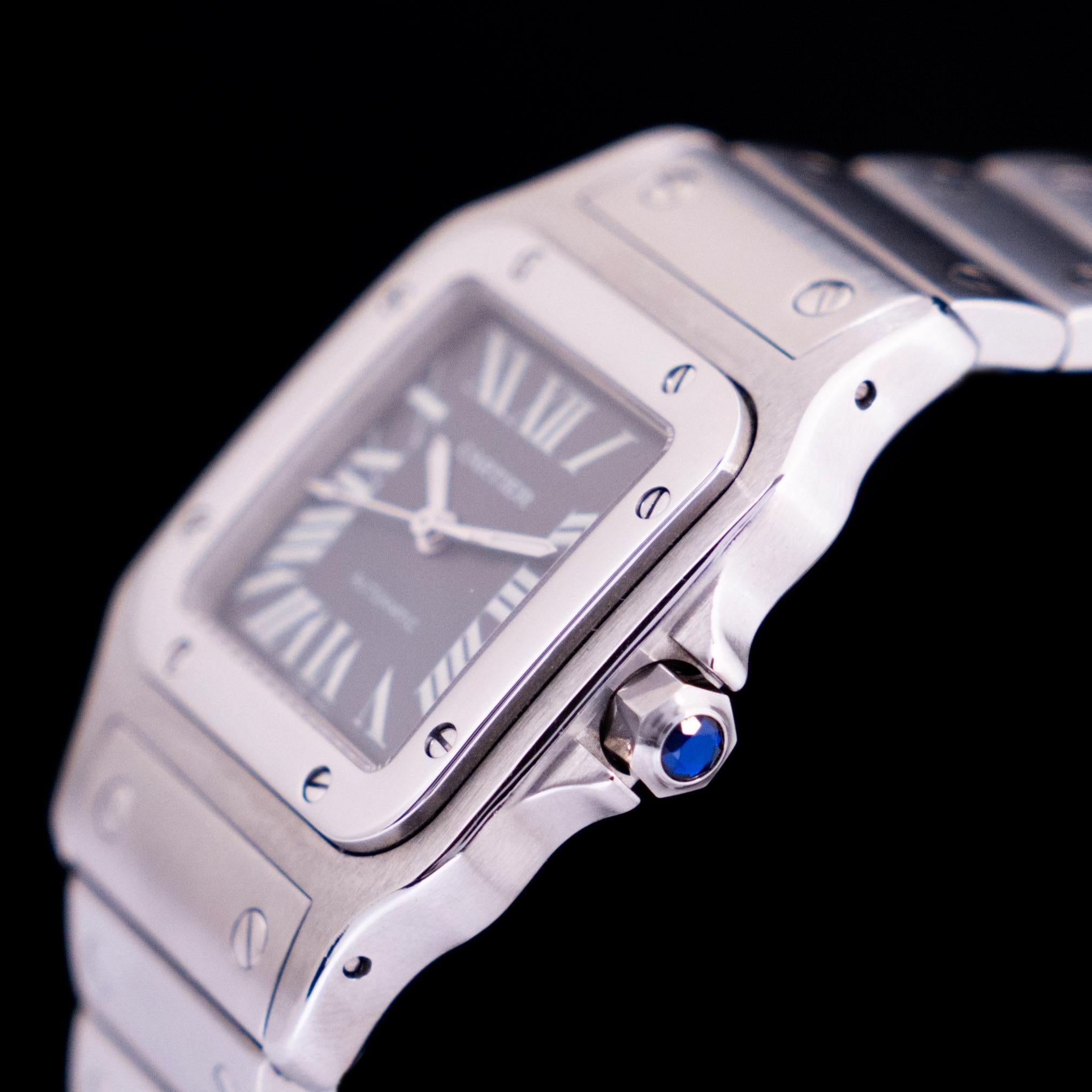 Cartier Santos Steel Galbée Grey Dial Limited Edition 2319 Automatic w/Paper2002 For Sale 1