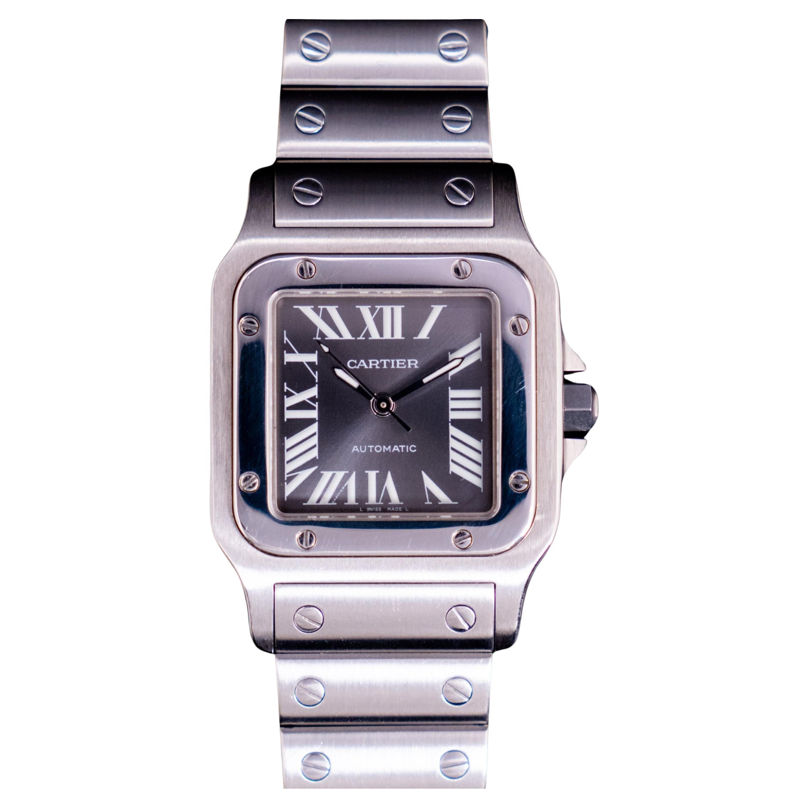 Cartier Santos Stahl Galbée Grau Zifferblatt Limited Edition 2319 Automatik w/Paper2002