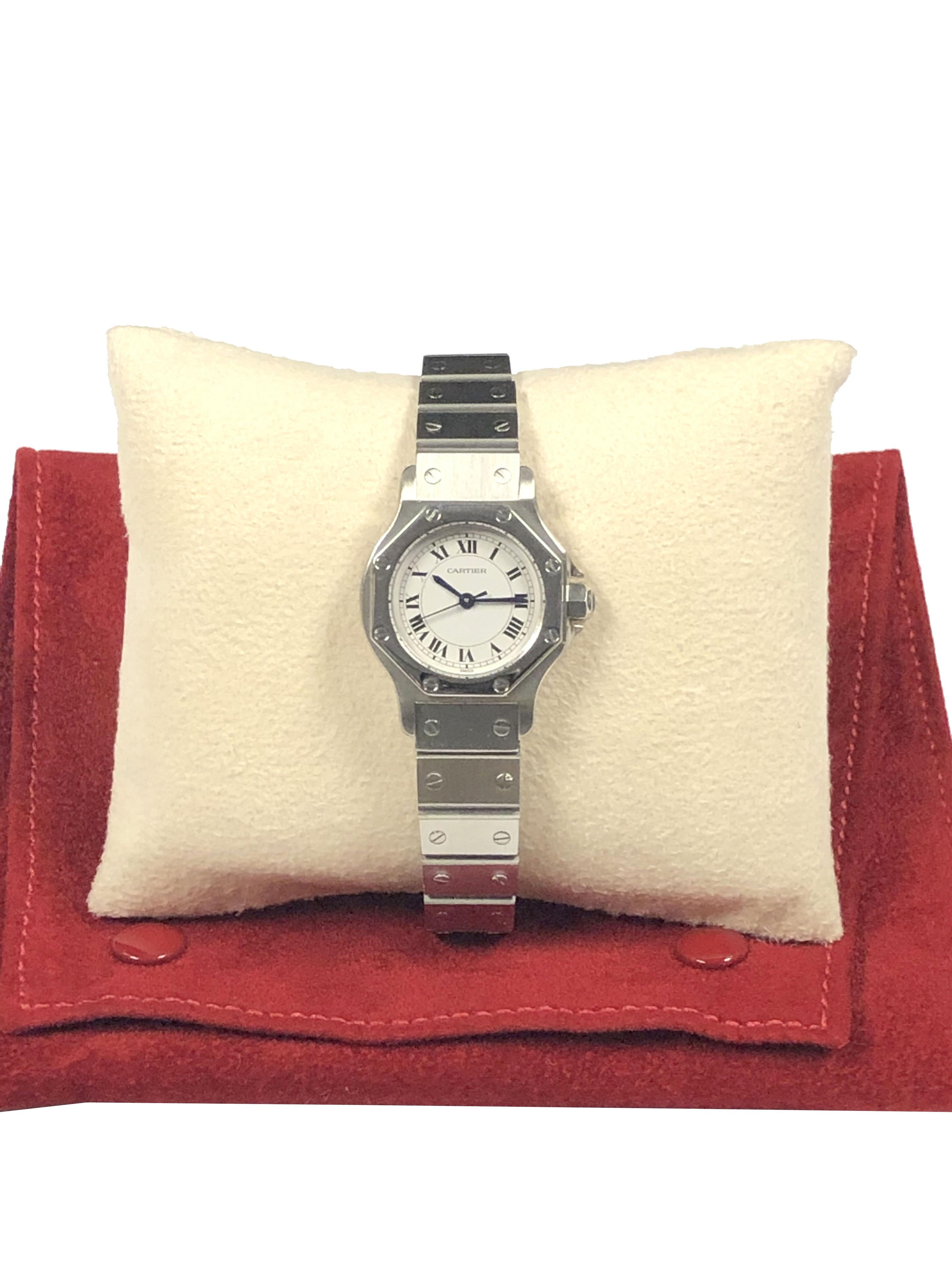 Cartier Santos Steel Ladies Automatic Wrist Watch 2