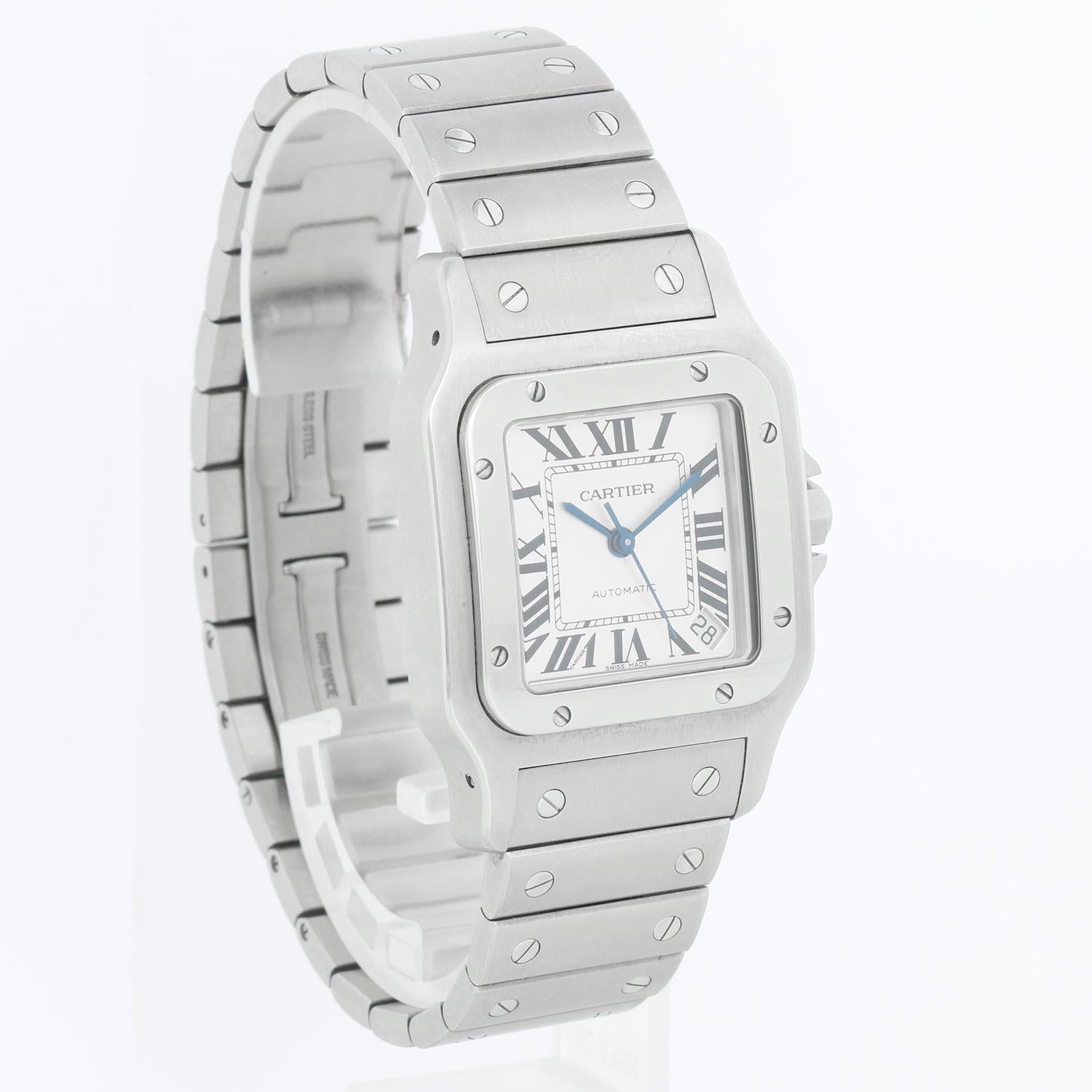 Cartier Santos Steel XL Automatic Men's Watch W20098D6 2823 In Excellent Condition In Dallas, TX