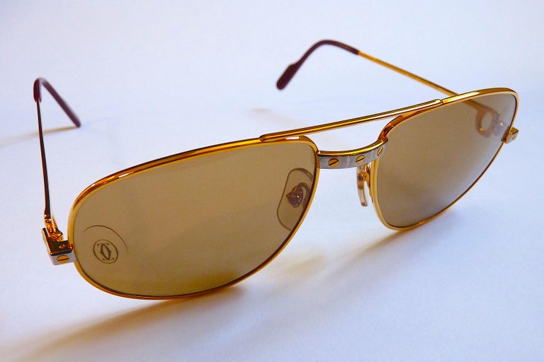 CARTIER SANTOS Sunglasses, CARTIER C decor 58/18 with  display picture 3