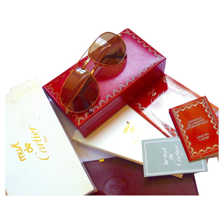 CARTIER SANTOS Sunglasses, CARTIER C decor 58/18 with  display picture 1
