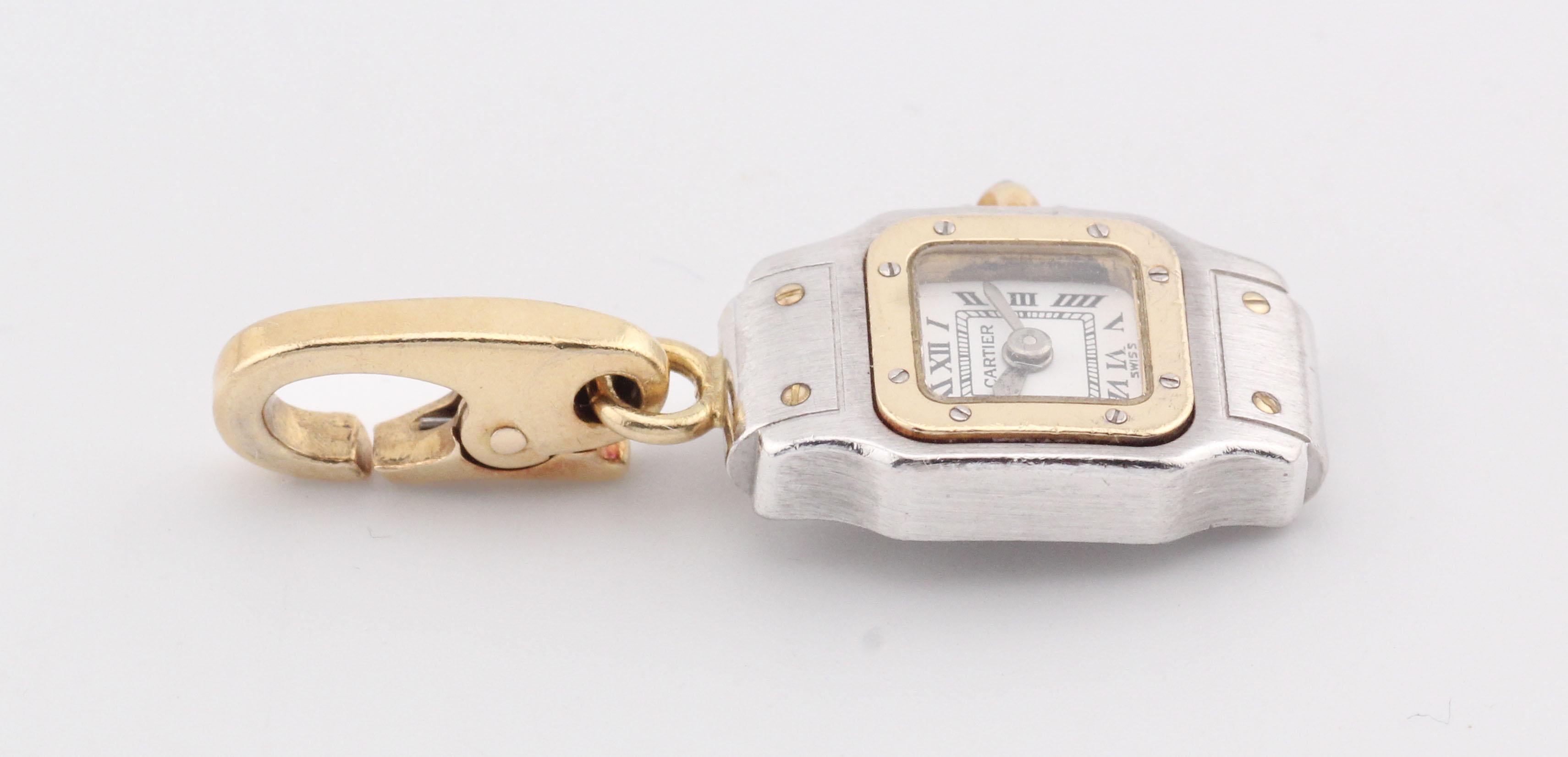 Charm de montre Cartier Santos Tank en or 18k Unisexe en vente