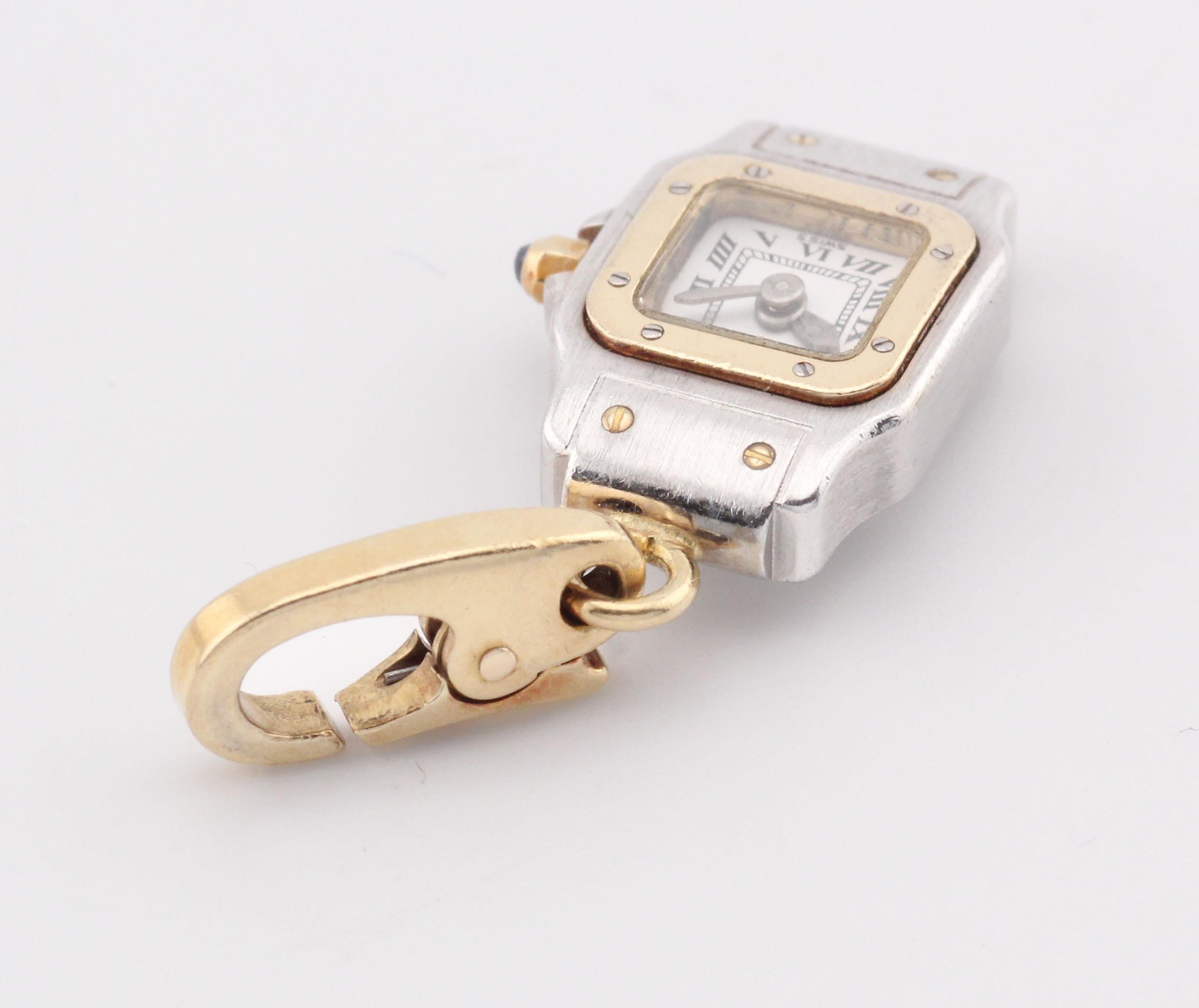 Charm de montre Cartier Santos Tank en or 18k en vente 1