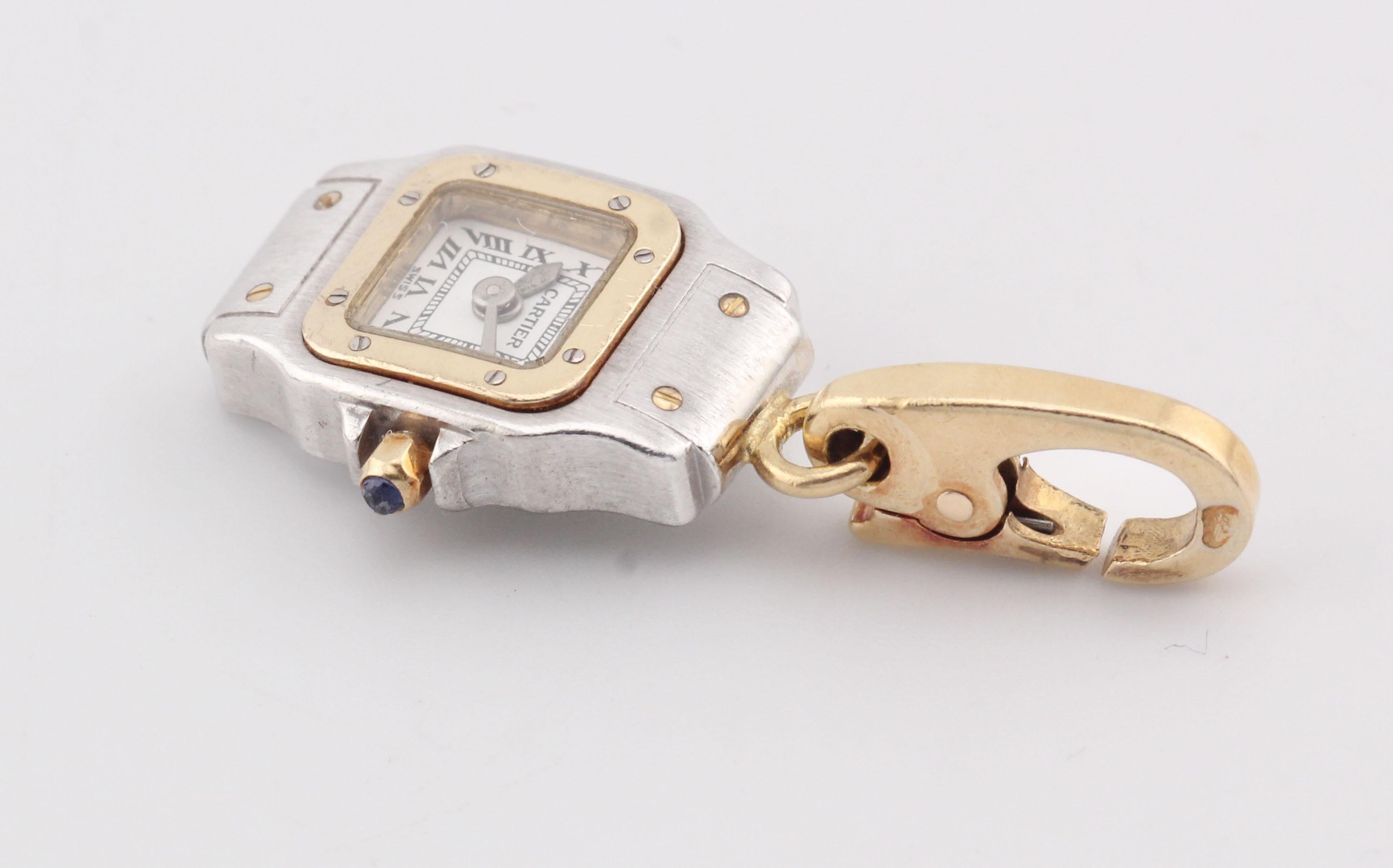 Charm de montre Cartier Santos Tank en or 18k en vente 2