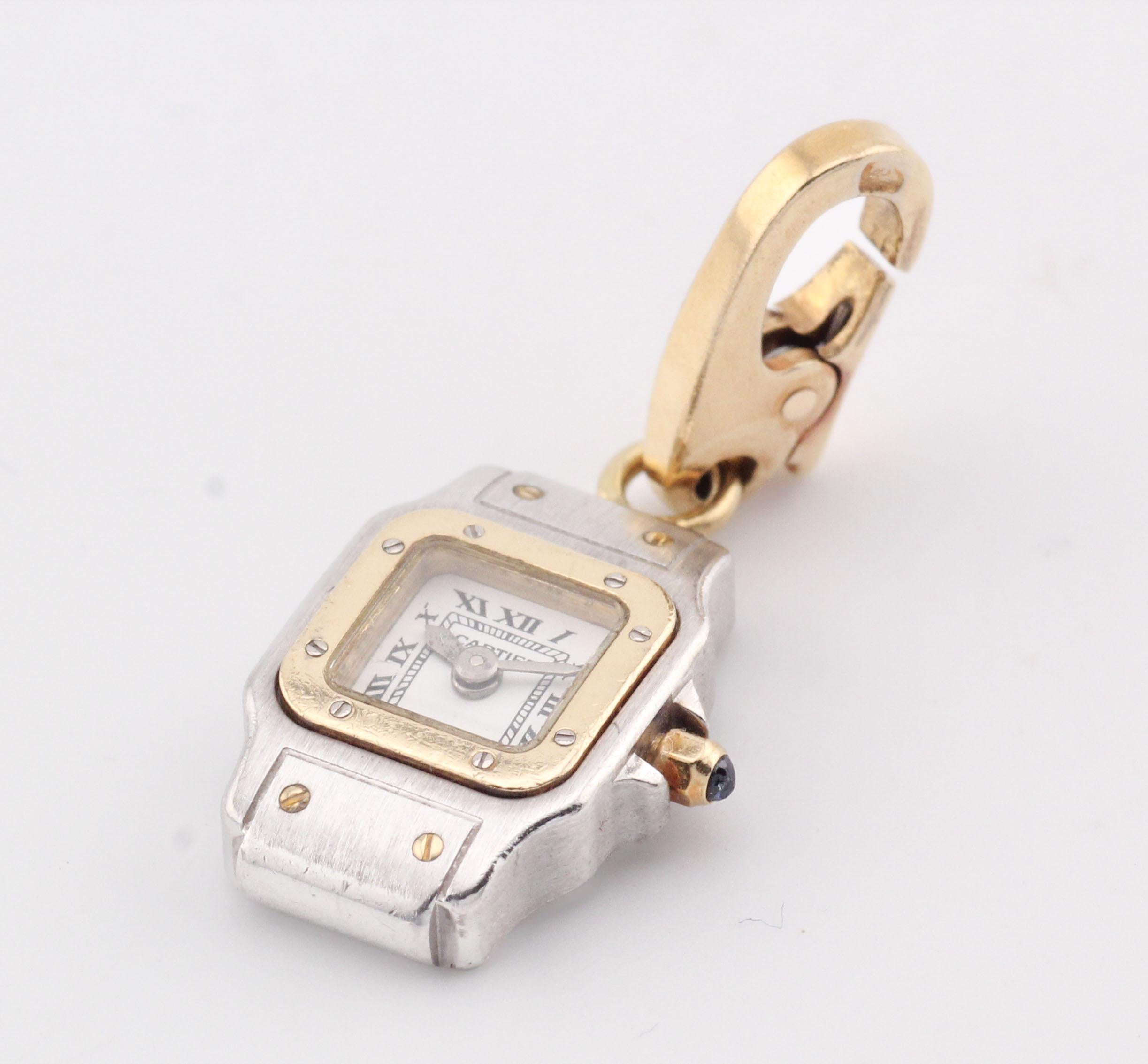 Charm de montre Cartier Santos Tank en or 18k en vente 3