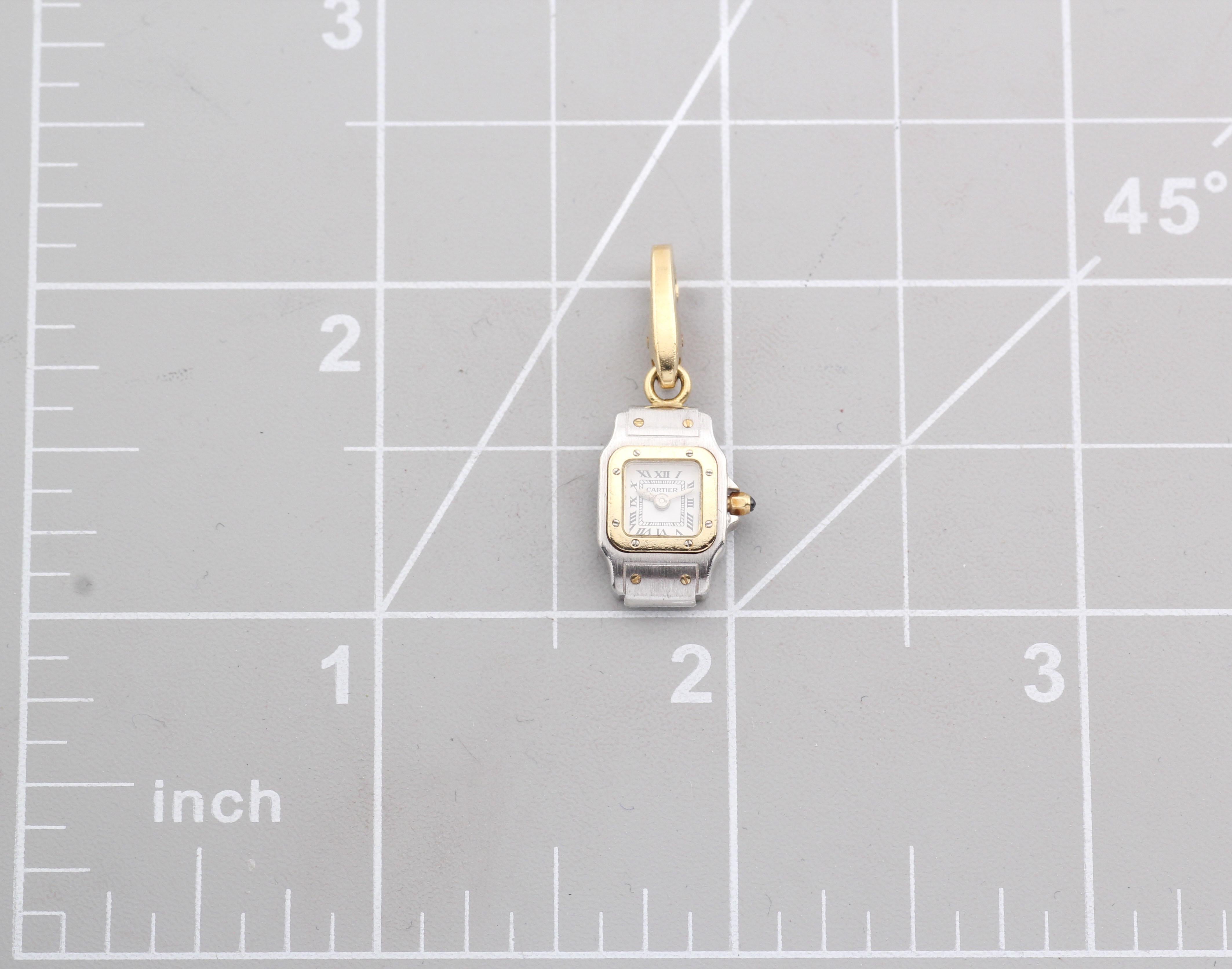 Charm de montre Cartier Santos Tank en or 18k en vente 5