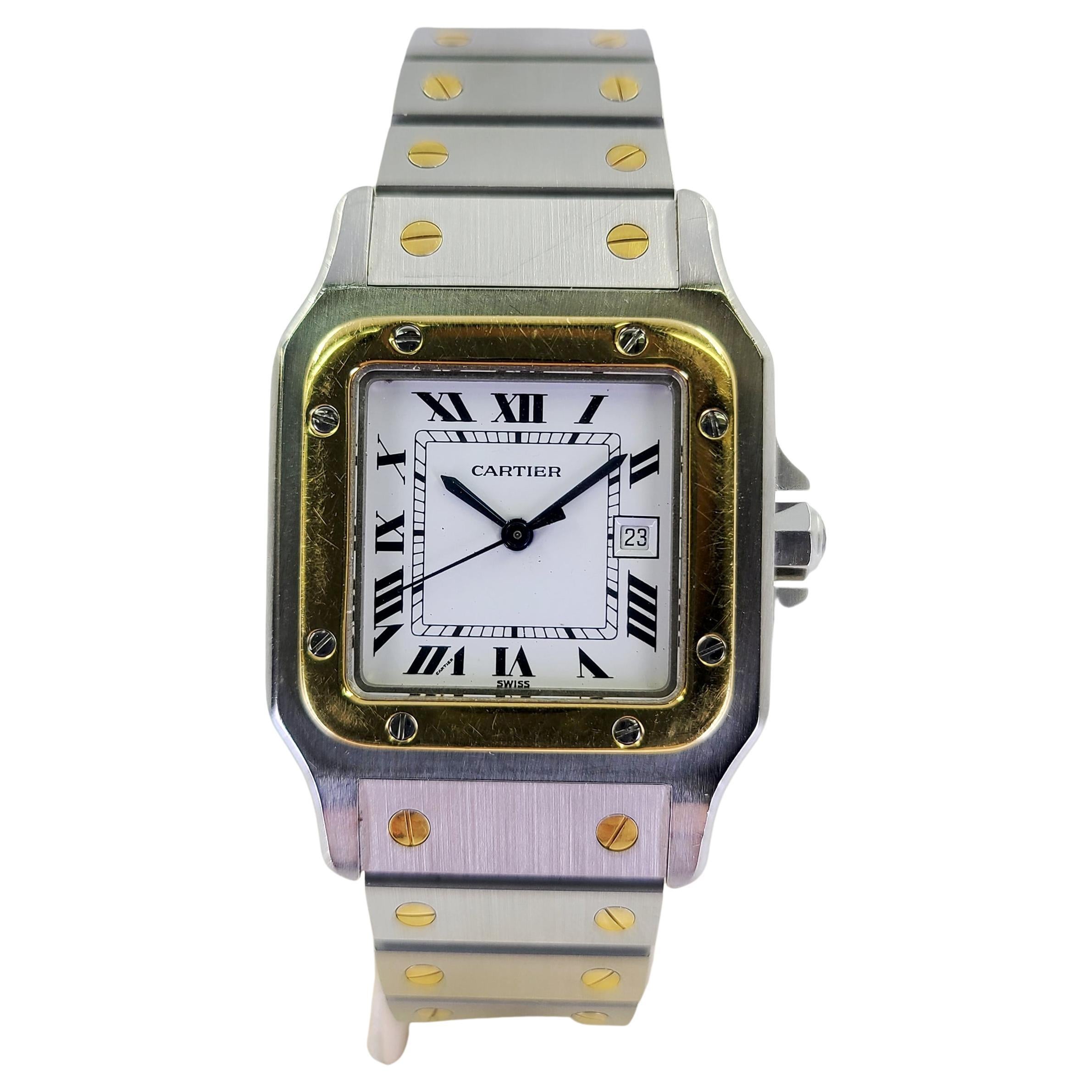 Cartier Santos Two Tone Automatic Wristwatch