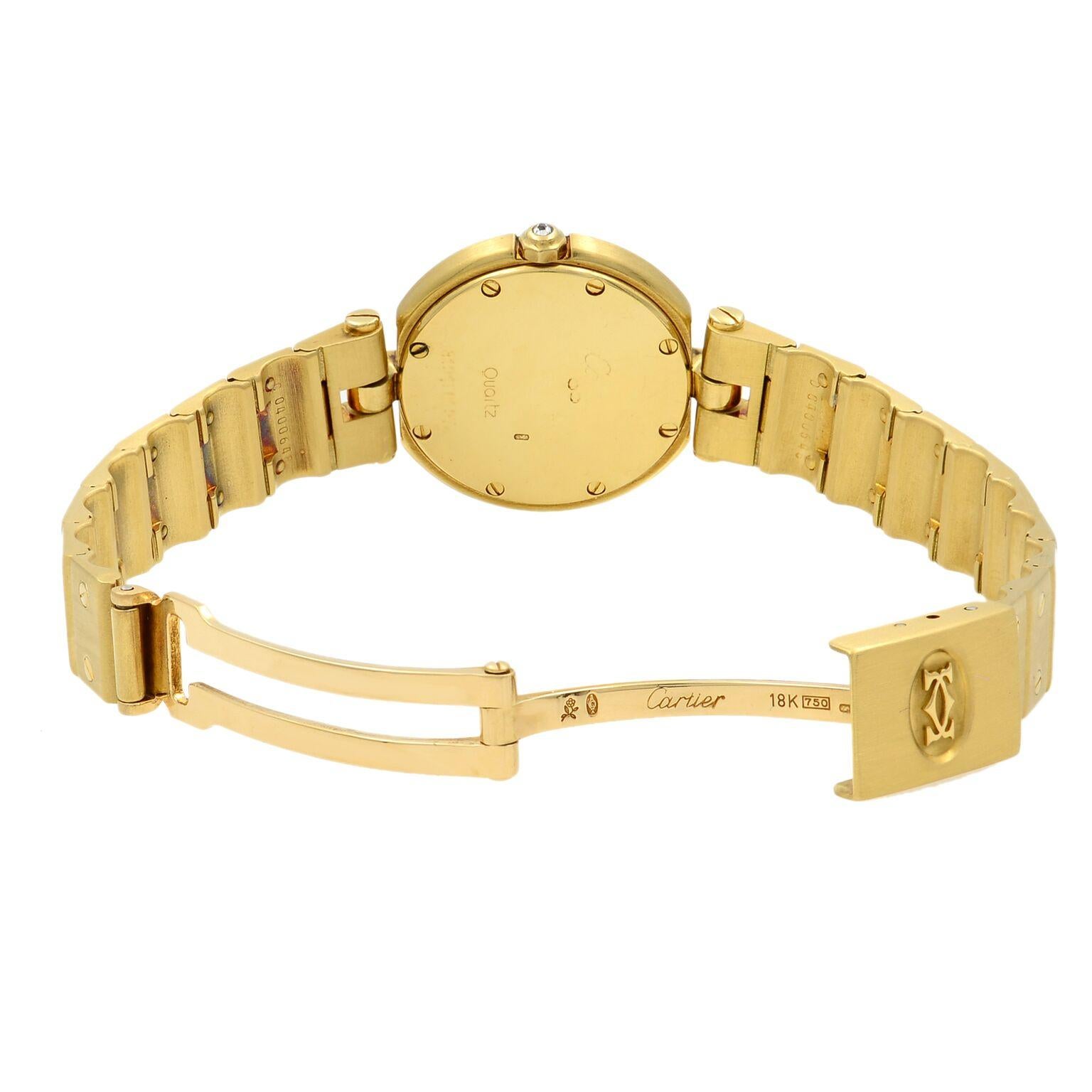 Cartier Santos Vendome 18 Karat Gold Diamond Quartz Ladies Watch Ref 8191 1
