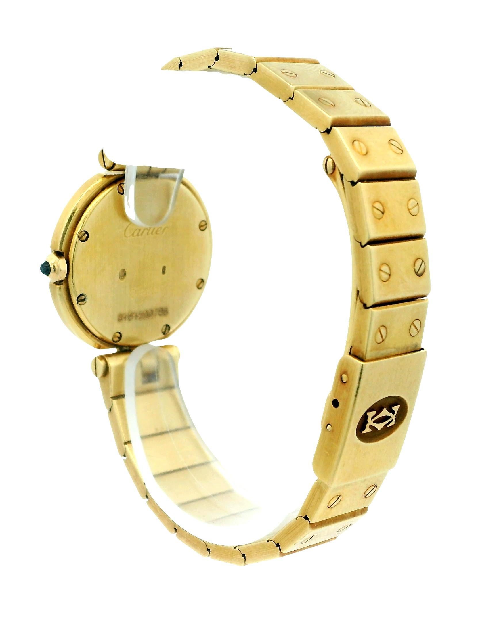 Cartier Santos Vendôme 84738788 18K Yellow Gold Ladies Watch For Sale 2