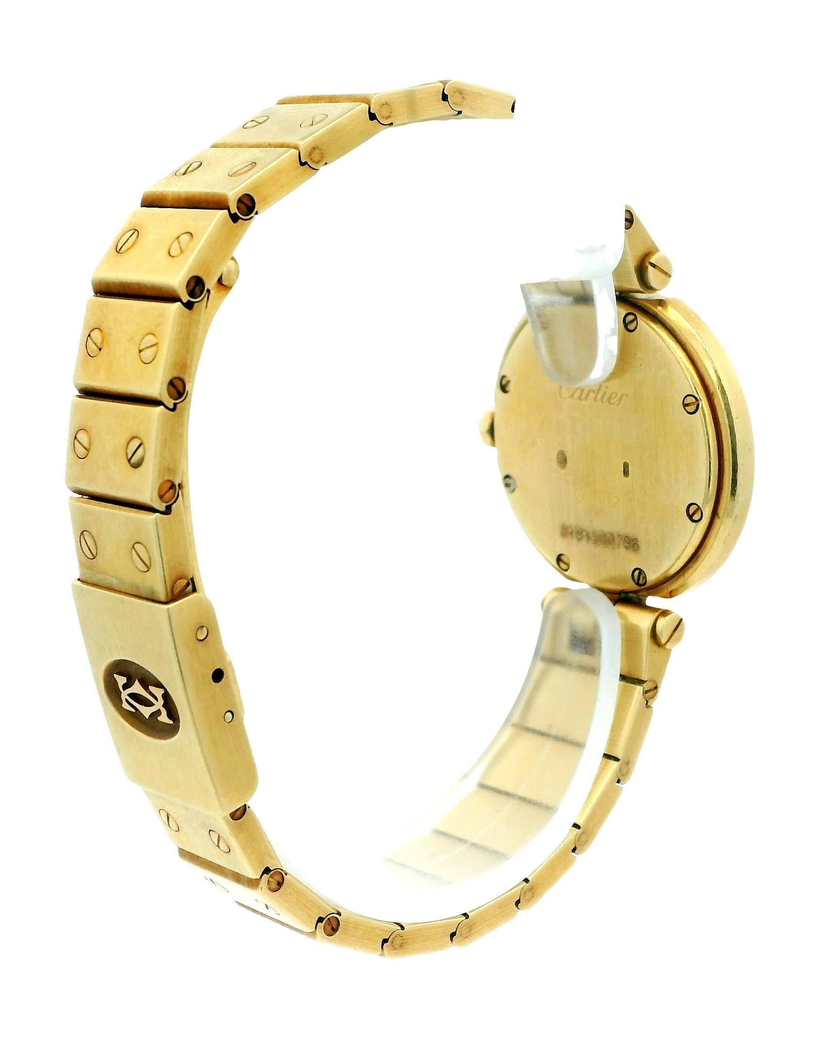 Cartier Santos Vendôme 84738788 18K Yellow Gold Ladies Watch For Sale 3