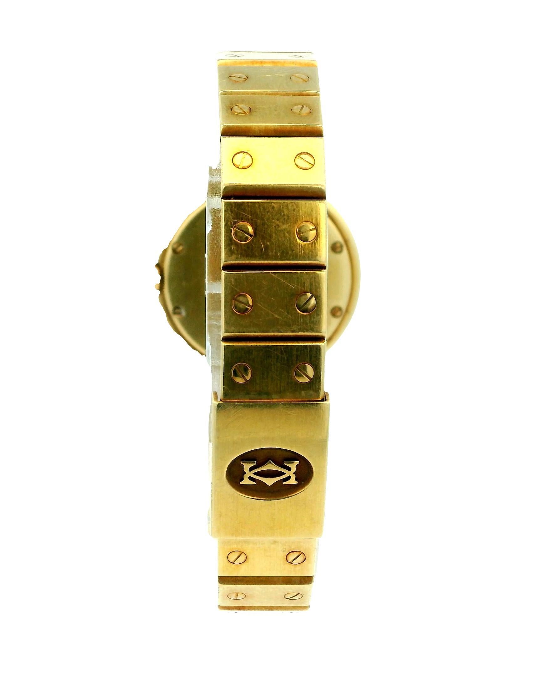 Cartier Santos Vendôme 84738788 18K Yellow Gold Ladies Watch For Sale 4