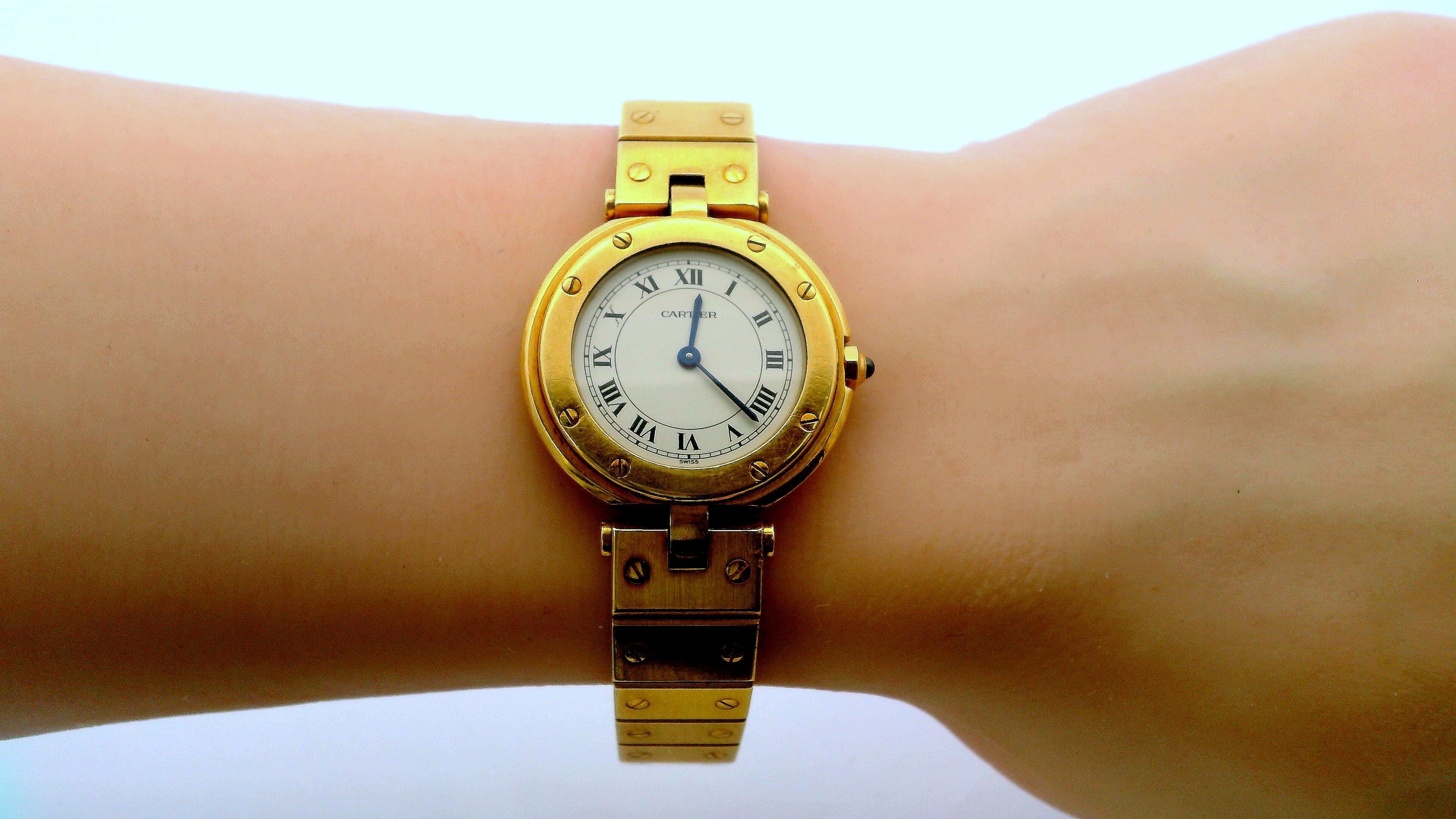 Cartier Santos Vendôme 84738788 18K Yellow Gold Ladies Watch For Sale 5