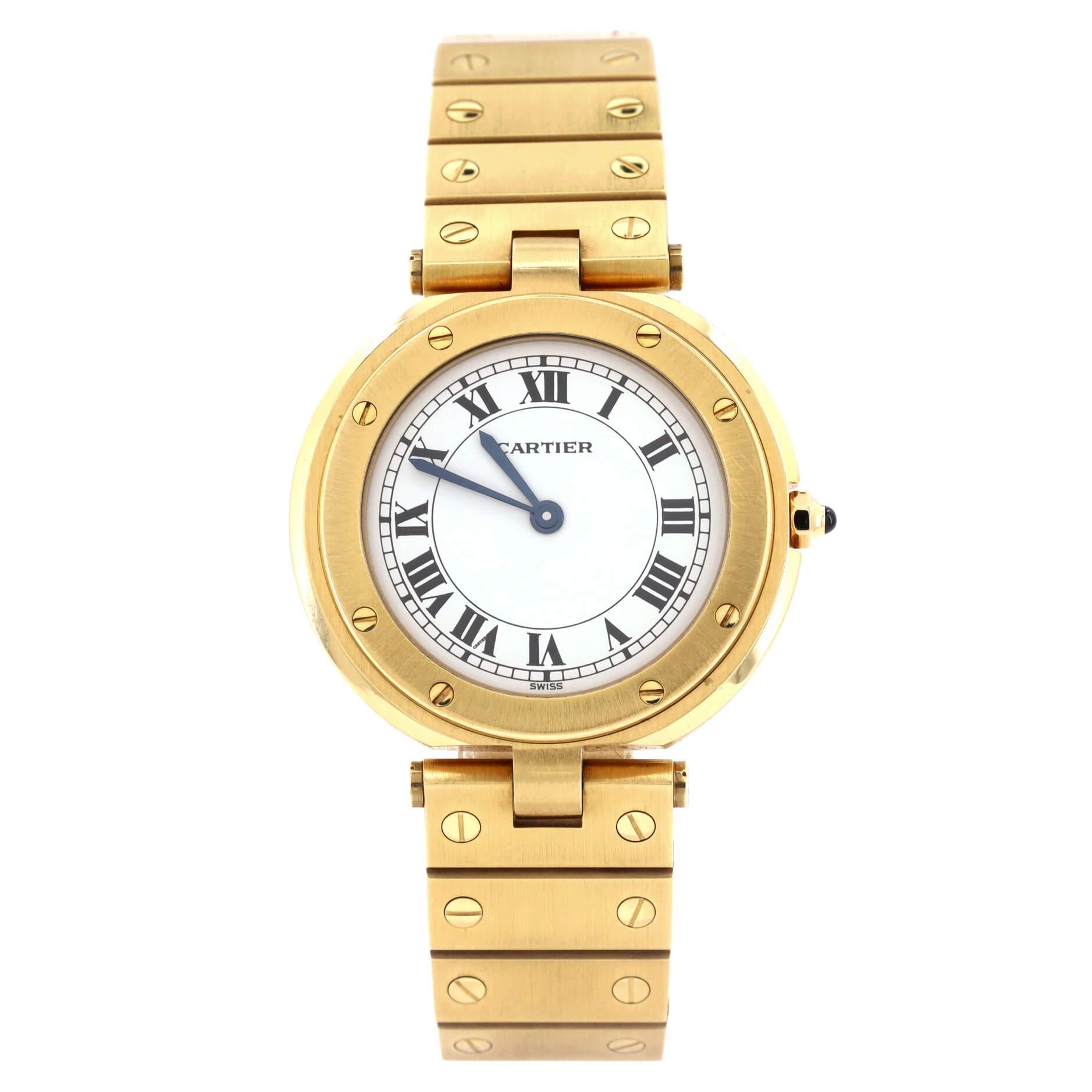 Condition: Very good. Moderate scratches and wear throughout. Wear and scratches on case and bracelet.
Accessories: No Accessories
Measurements: Case Size/Width: 33mm, Watch Height: 5mm, Band Width: 16mm, Wrist circumference: 6.0
