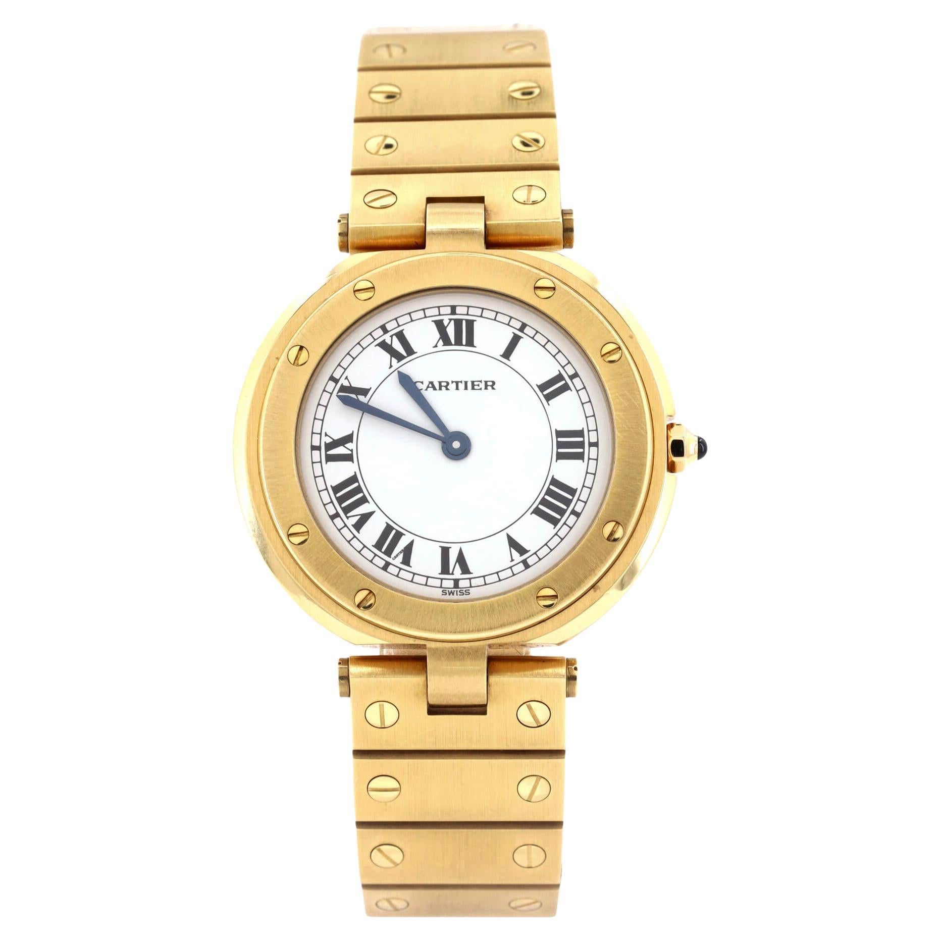 Cartier Santos Vendome Ronde Quartz Watch Yellow Gold 32