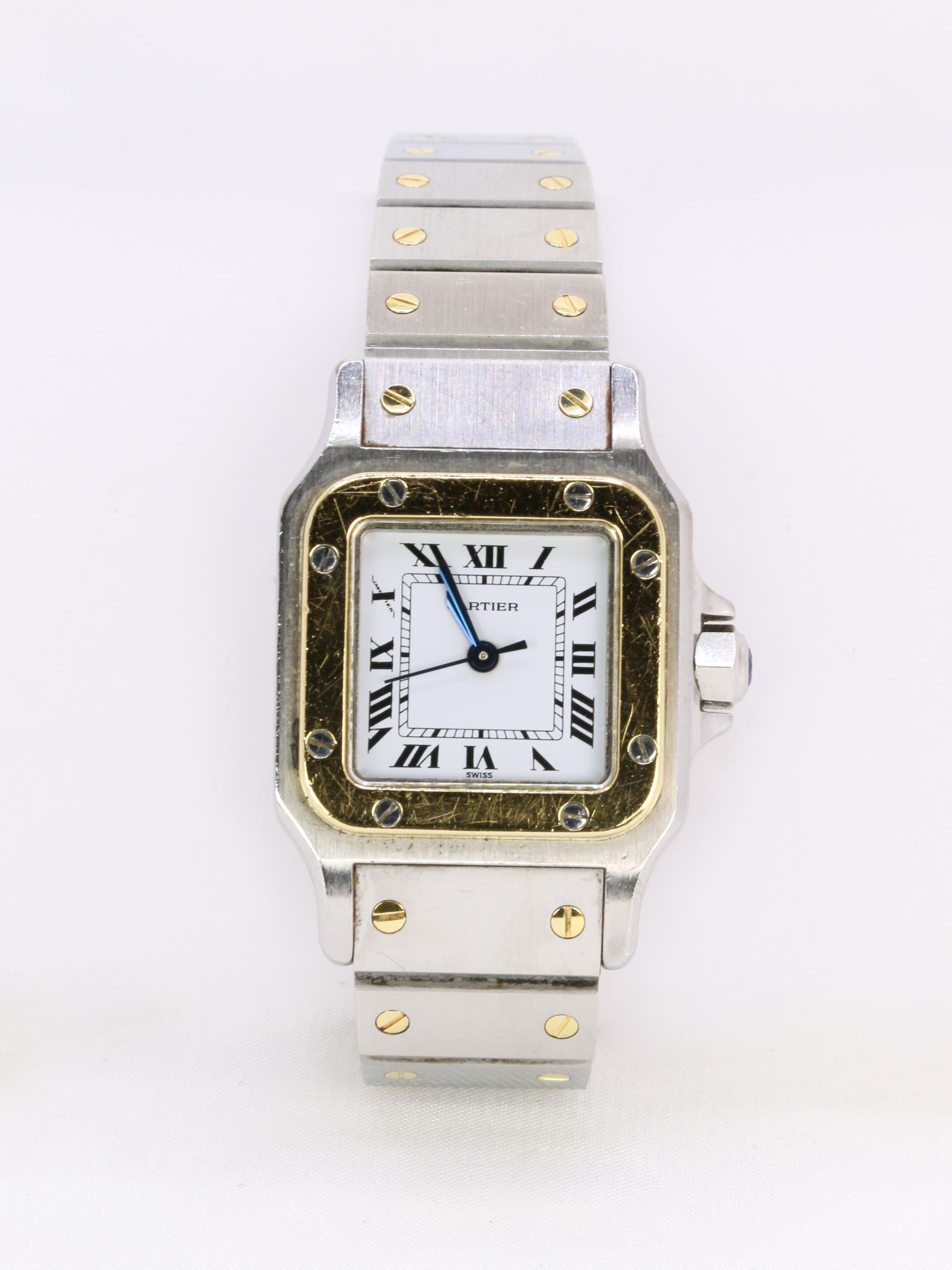 CARTIER Santos vintage gold Stahl Uhr 6