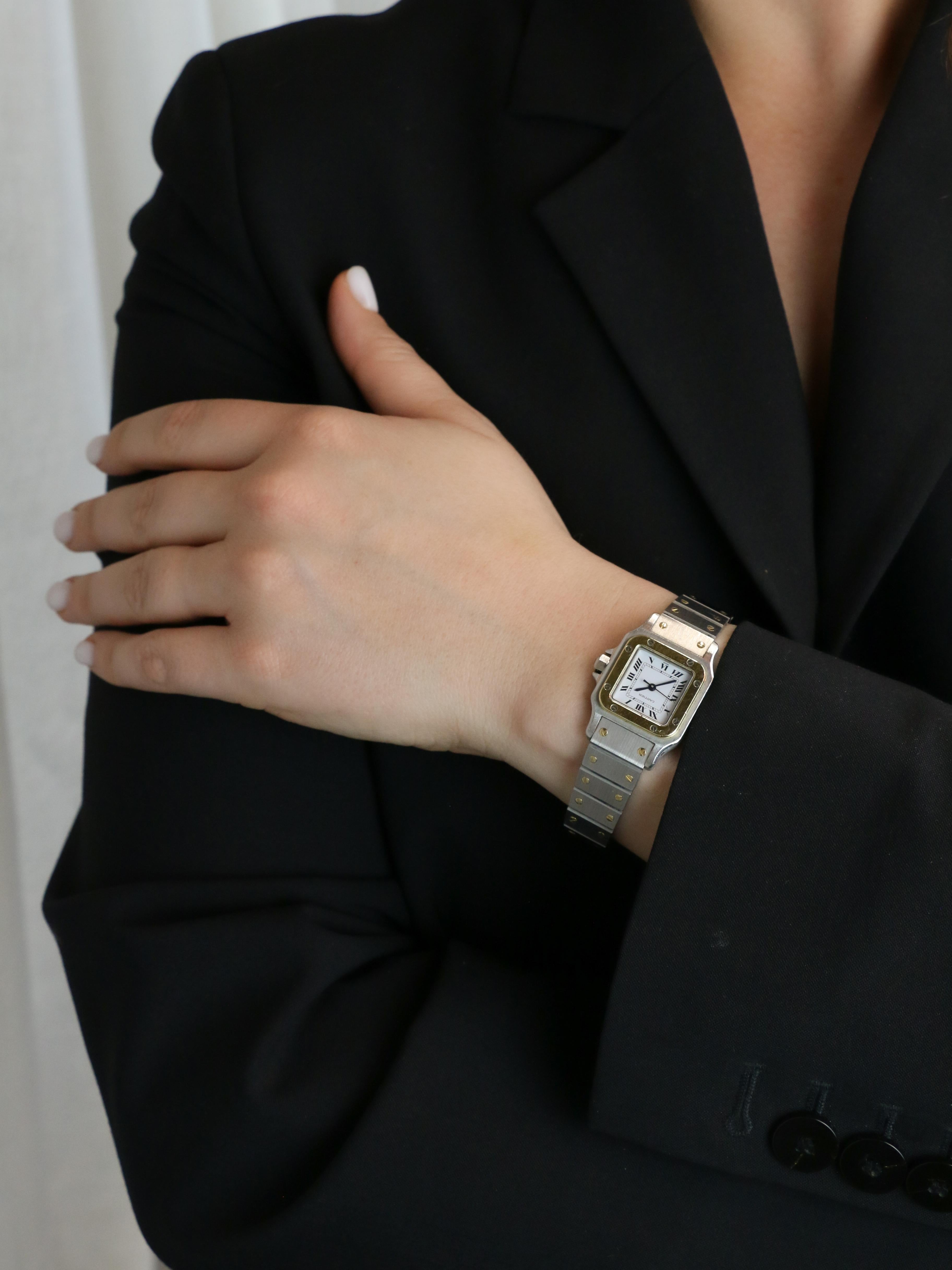 CARTIER Santos vintage gold Stahl Uhr 7
