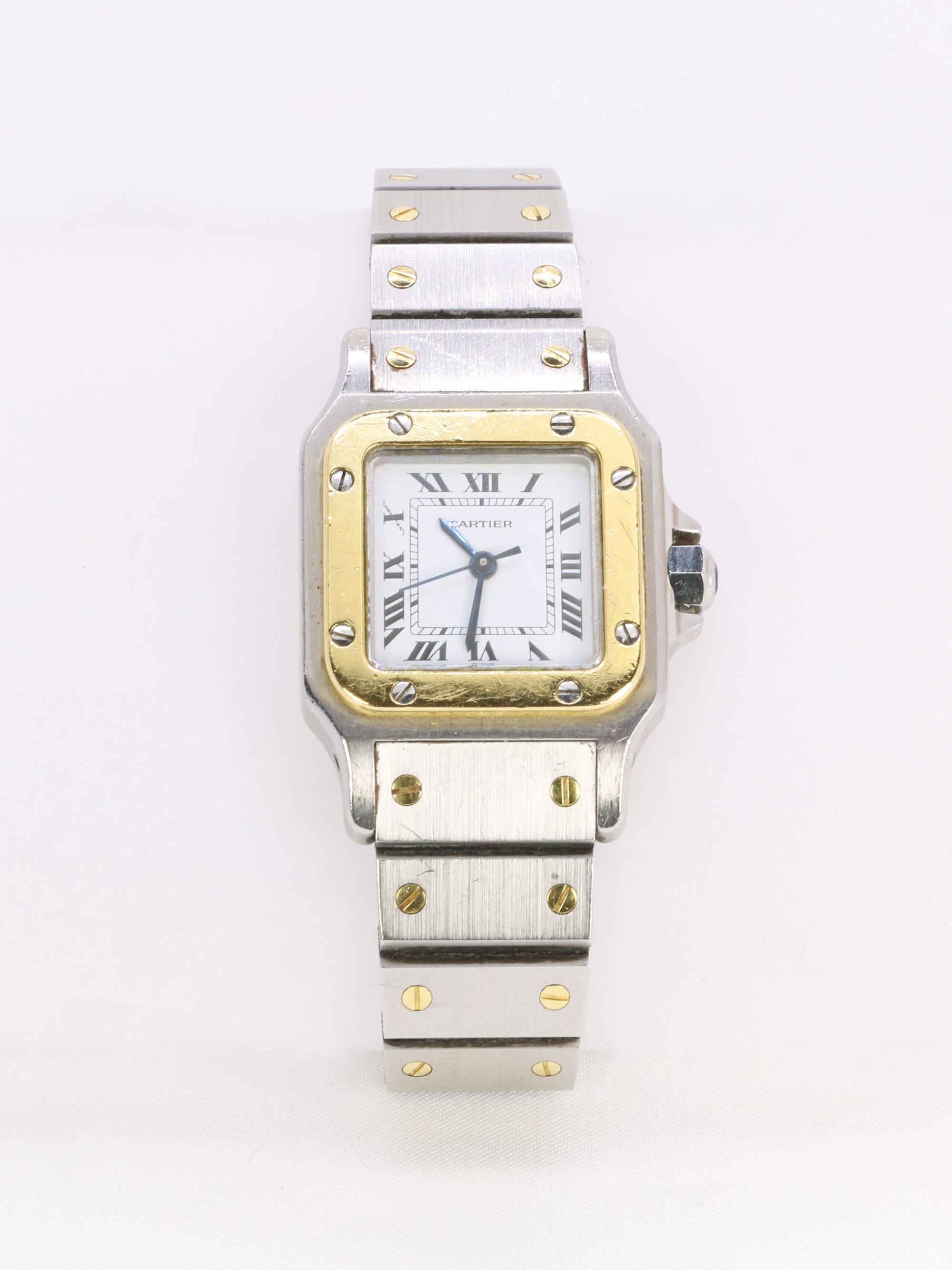 CARTIER Santos vintage gold Stahl Uhr (Retro)