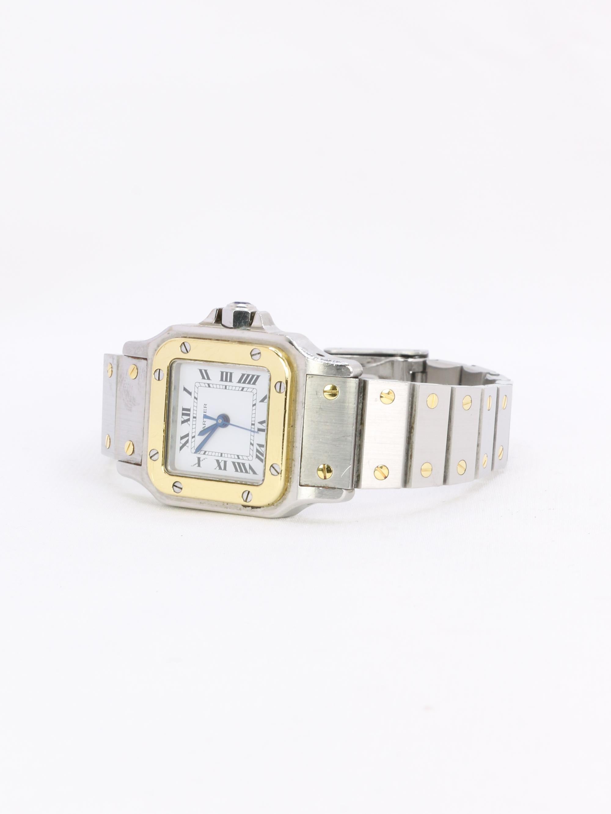 CARTIER Santos vintage gold Stahl Uhr für Damen oder Herren