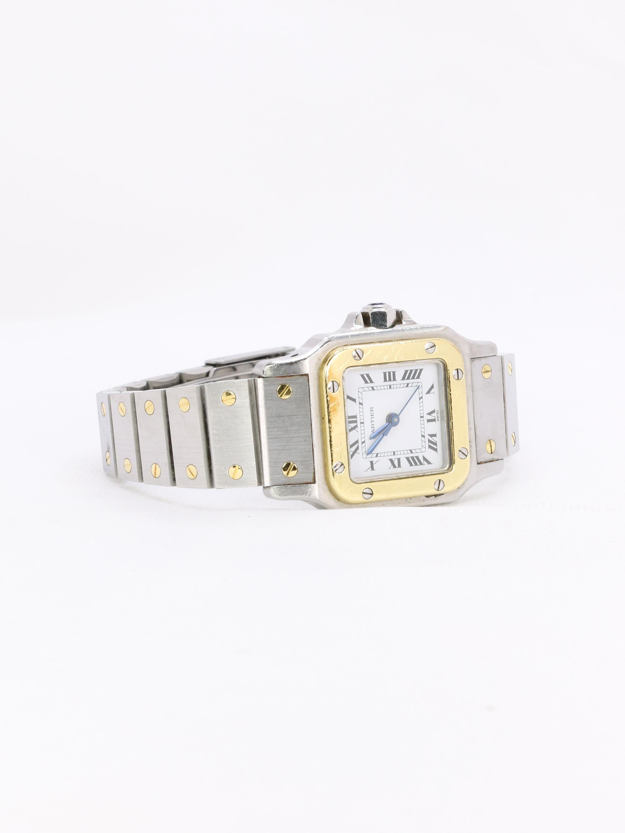 CARTIER Santos vintage gold Stahl Uhr 3