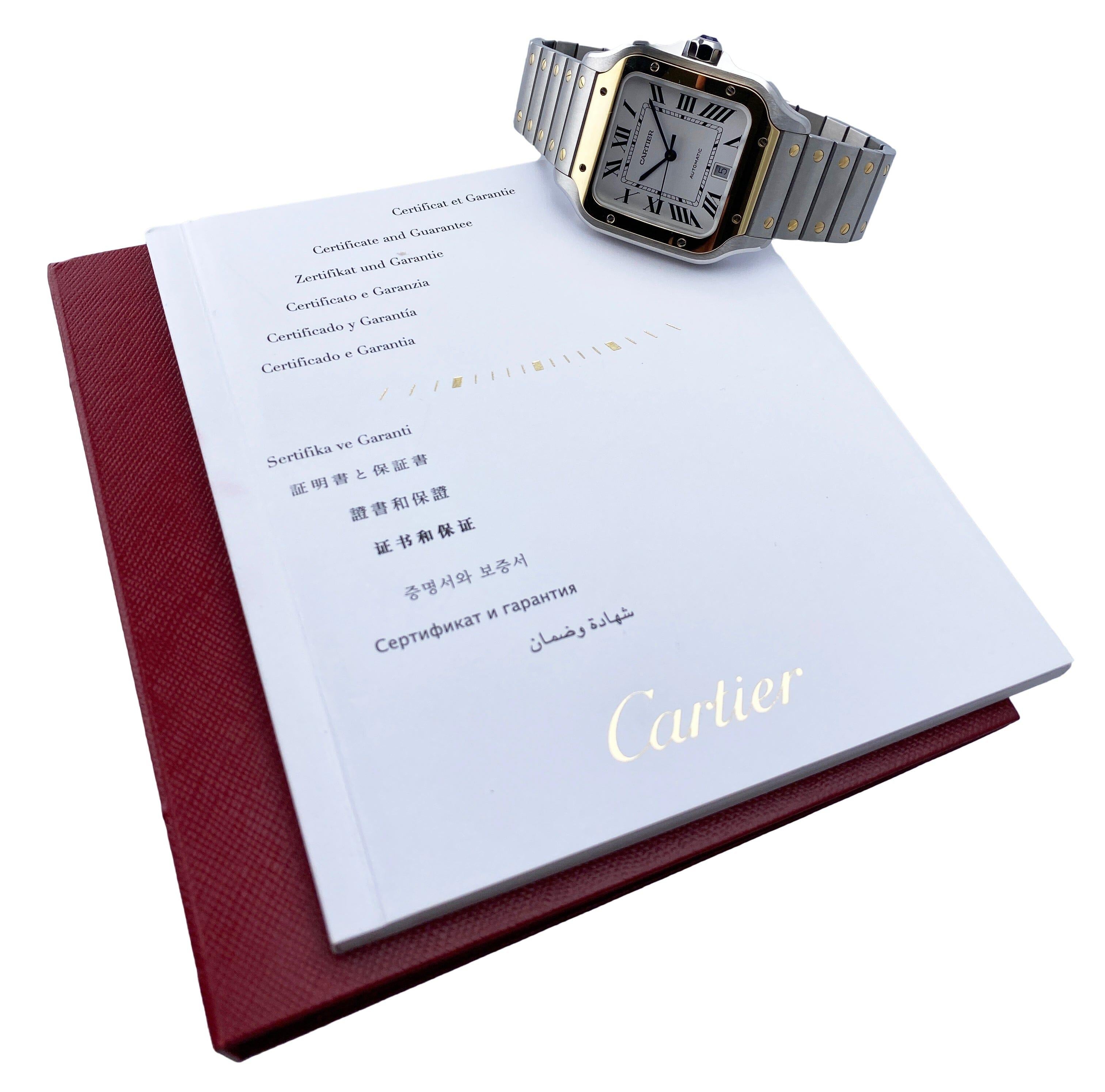 Men's Cartier Santos W2SA0006 Large Size Mens Watch Box Papers