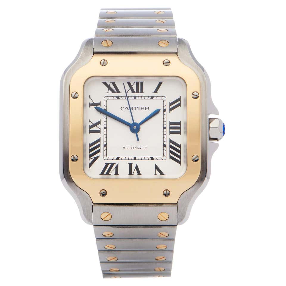Cartier Santos W2SA0016 Unisex Yellow Gold and Stainless Steel Watch at ...