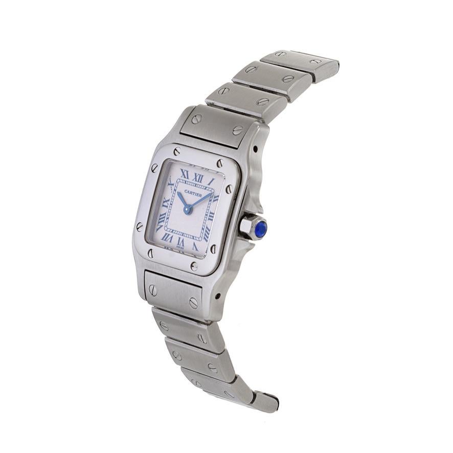 Cartier Santos Uhr aus Edelstahl mit Quarz (Moderne) im Angebot