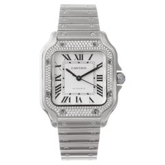Cartier Santos Watch Steel & Diamonds W4SA0005