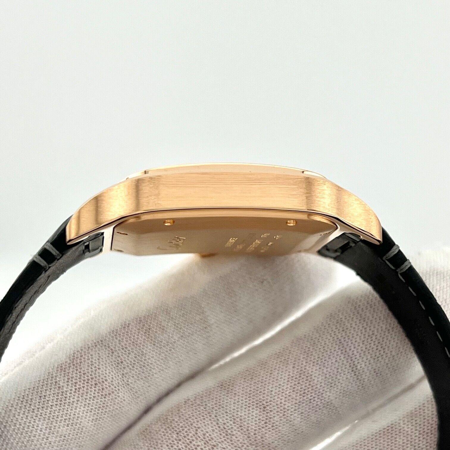 Cartier Santos WGSA0019 Ref 4071 18K Rose Gold Grey Leather Box Paper 2022 3