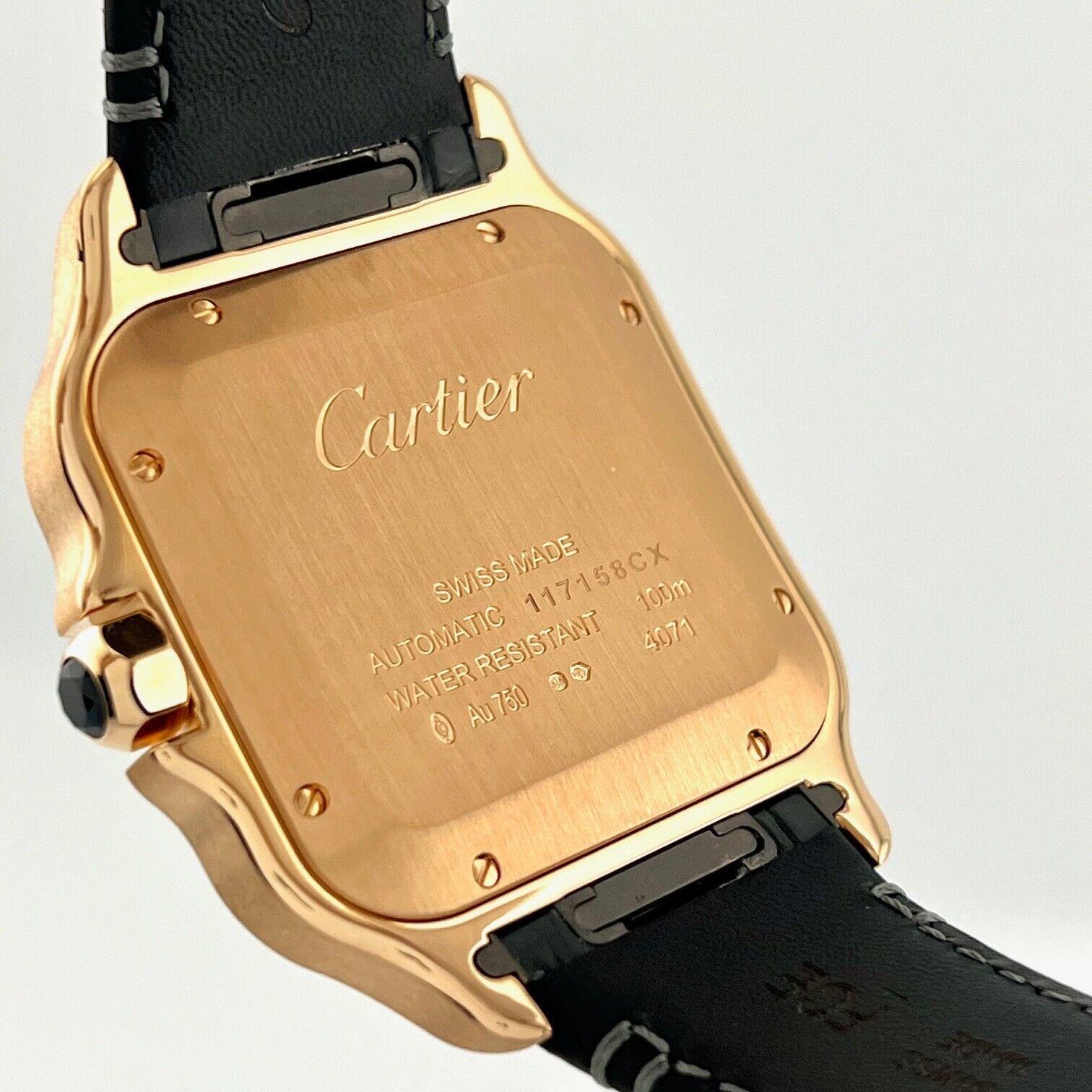 Cartier Santos WGSA0019 Ref 4071 18K Rose Gold Grey Leather Box Paper 2022 4