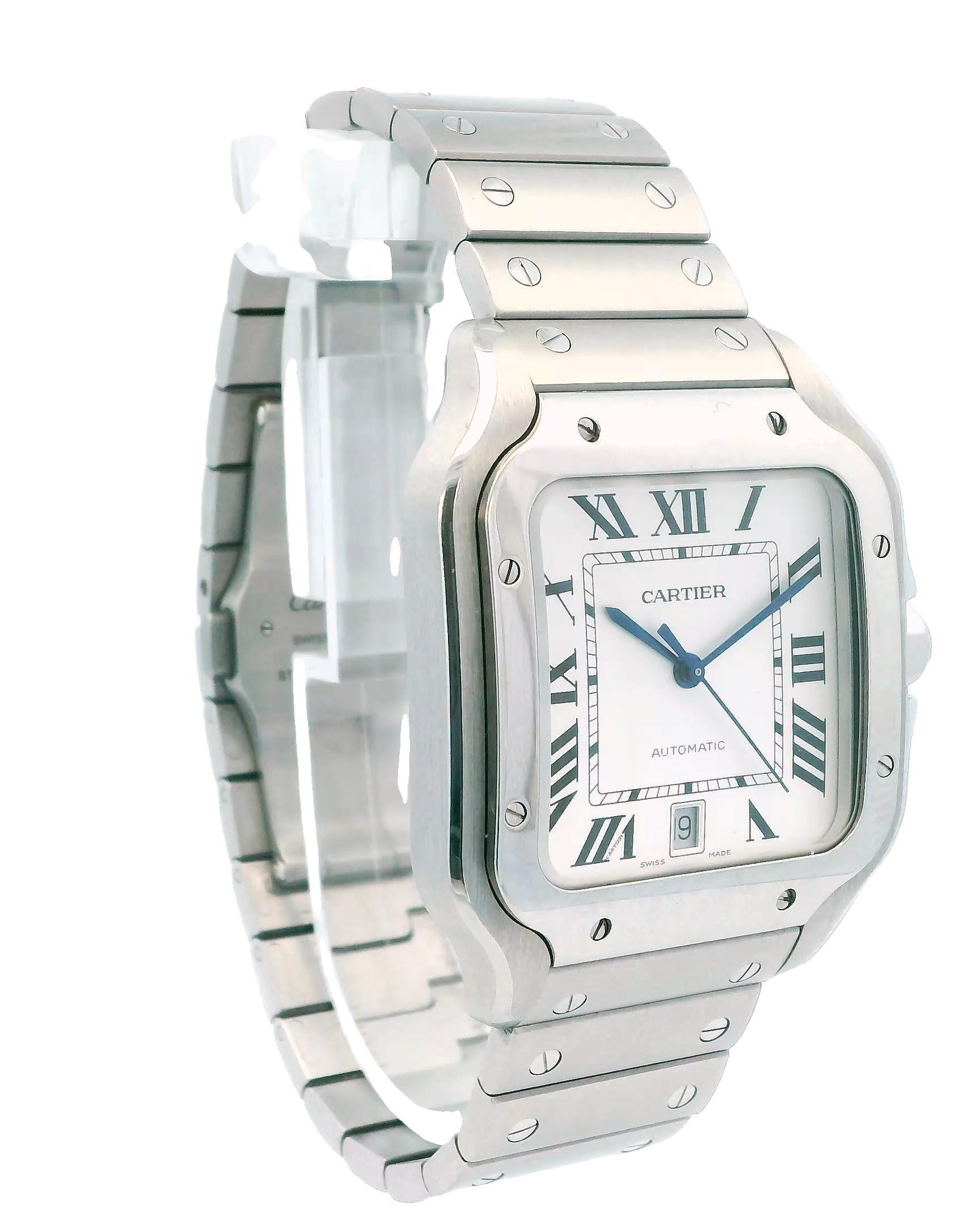 Cartier Santos WSSA0018 Große Größe Herrenuhr Box Papiere im Angebot 1