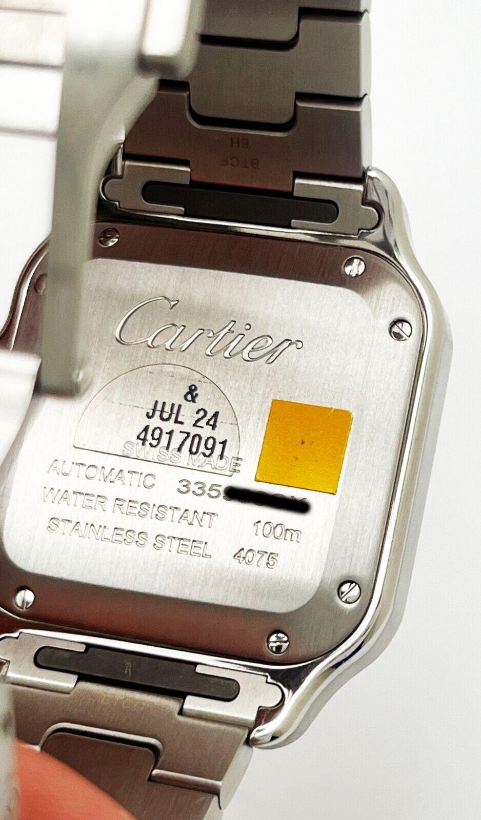 Cartier Santos WSSA0029 Réf. 4075 Moyen Boîte en acier inoxydable en vente 6