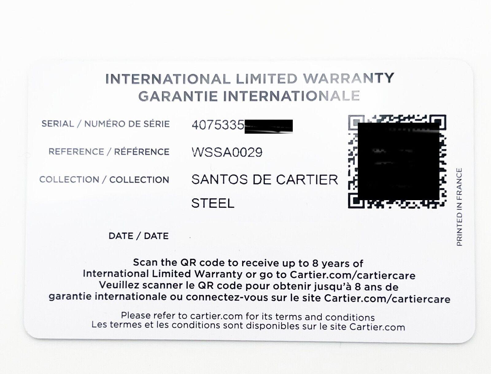 Cartier Santos WSSA0029 Réf. 4075 Moyen Boîte en acier inoxydable en vente 7